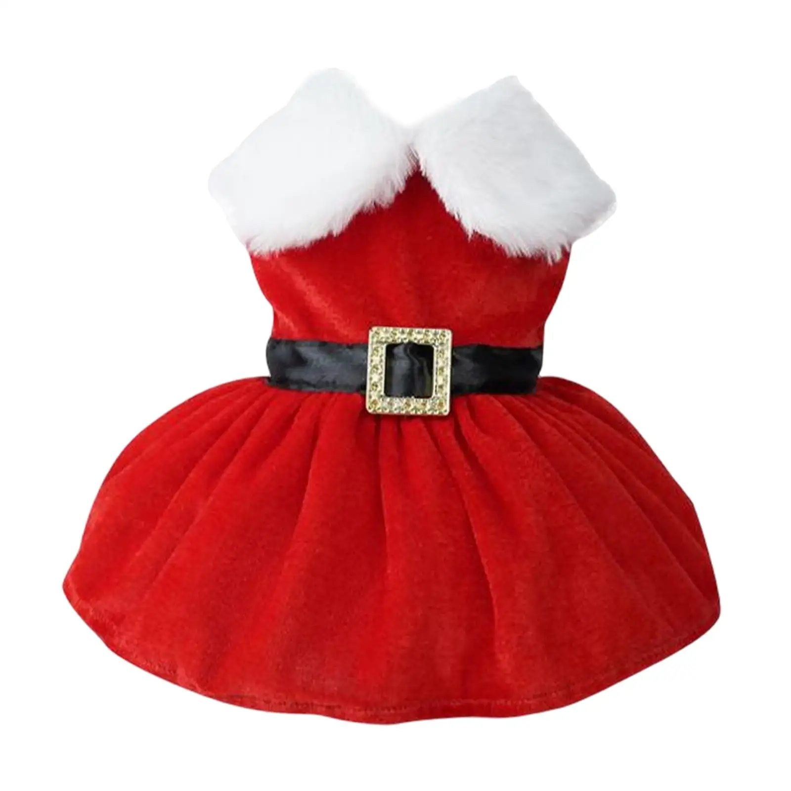 Pet Christmas Costume Clothes Dress up Skirt Flannel Party Outfit Holiday Christmas Dress Clothing Soft Comfortable Cosplay Coat