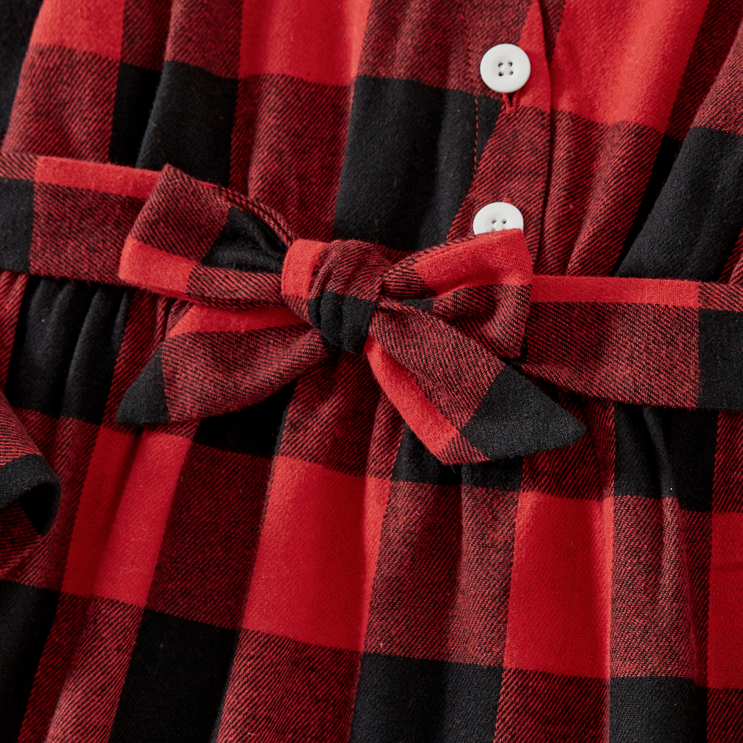 PatPat Christmas Family Matching Outfits Red and Black Plaid Long-sleeve Shirts and Belted Dresses Matching Family Clothes Sets