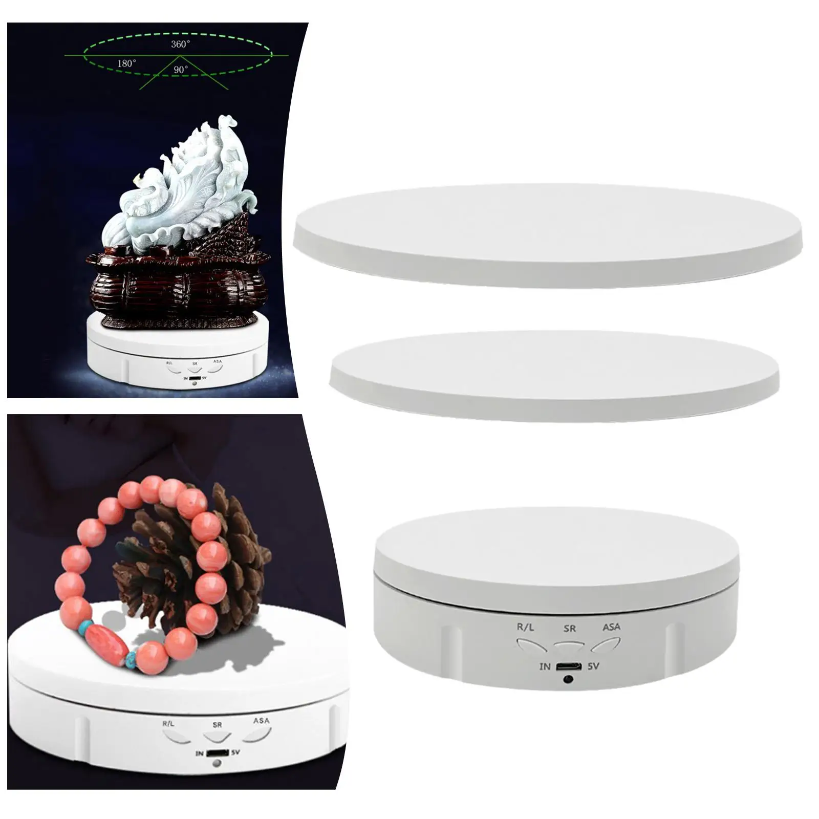 Rotating Display Stand Rotating Plate Remote Control 3 Speeds for Watch Cake
