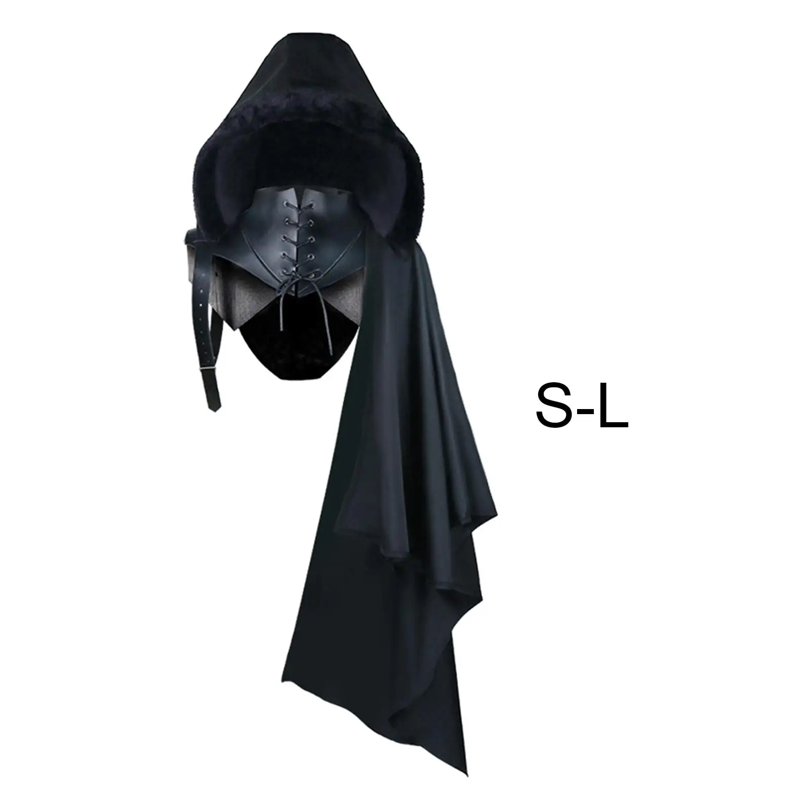 Unisex Black Cape Cloak Retro Cape Cosplay Gothic Punk Uniform Hooded Cloak