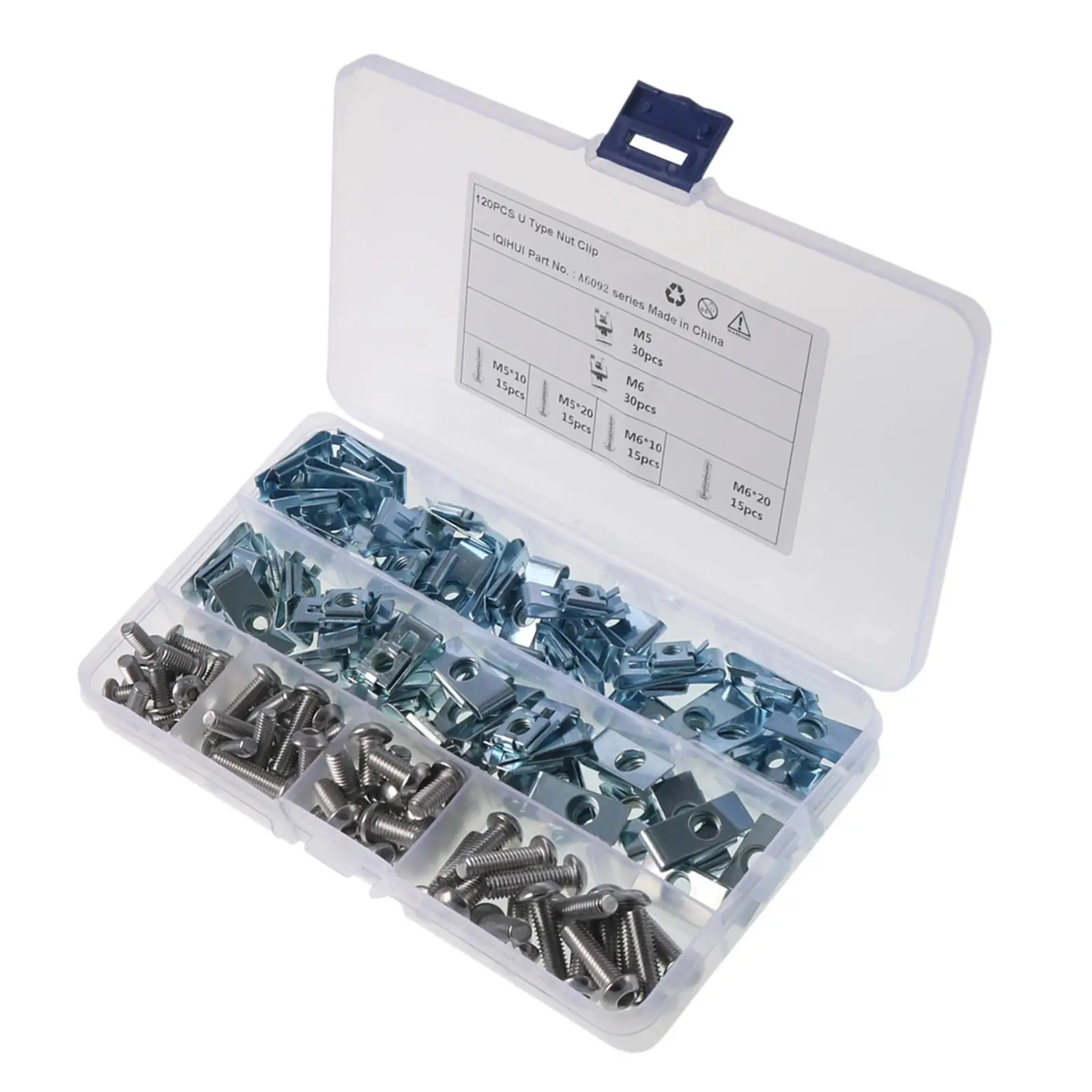 120Pcs Screw Nut Clip Set Accessory Easy Installation Replaces Fixing Bolt Panel Clip Fastener for Automotive Auto Vehicle
