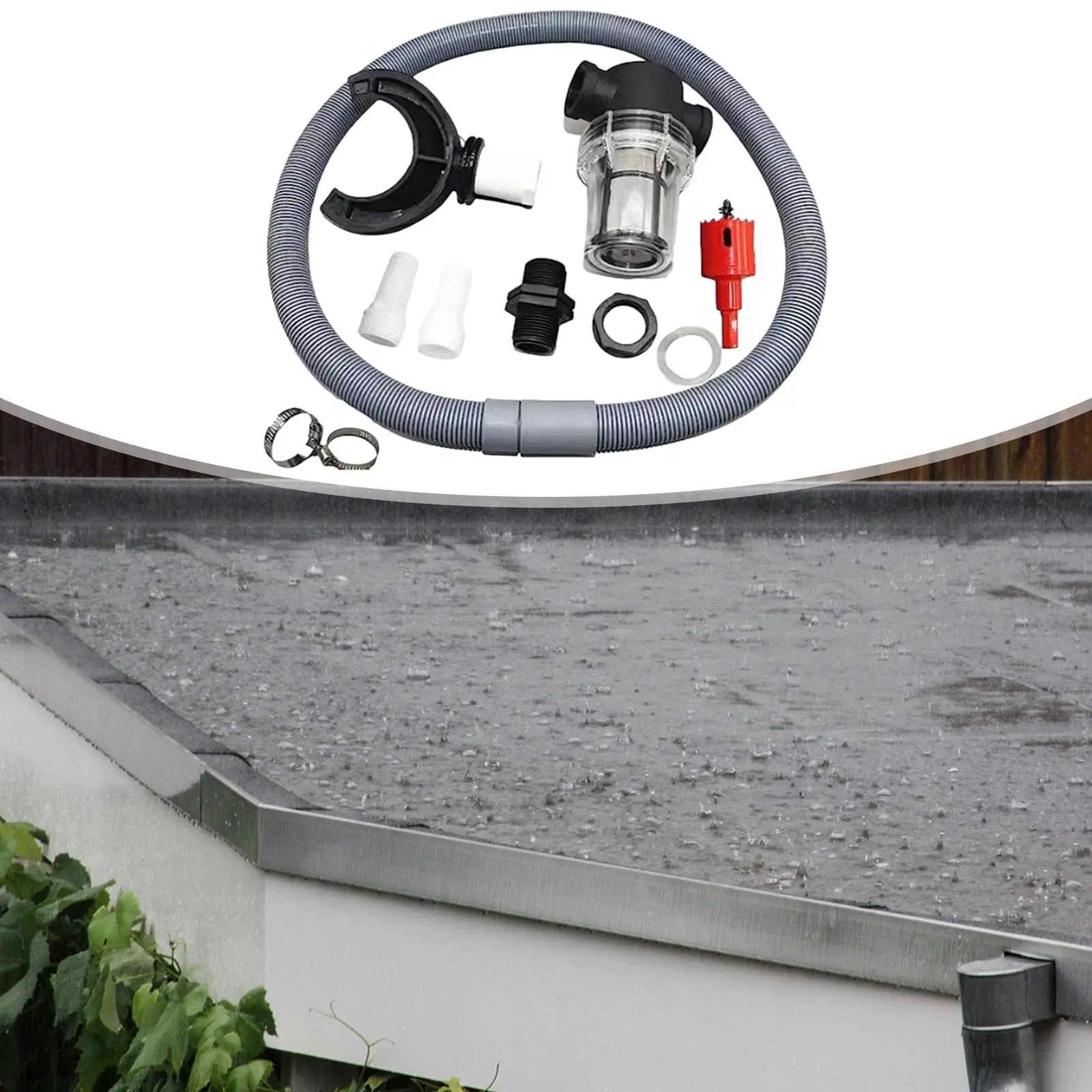 Rain Water Collector Downpipe with Filter Water Collection System with 19.69