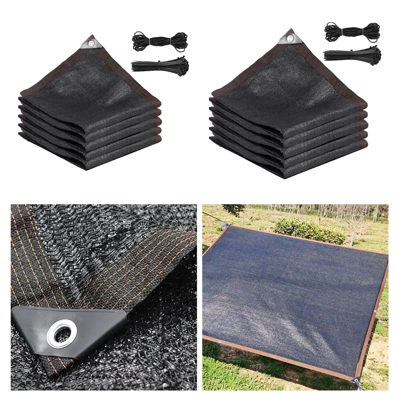 Shade Cloth Heavy Duty Black Awning Cover Sunblock Shade Cloth for Plants for Backyard Plants Growing Pet Kennels Balcony Deck