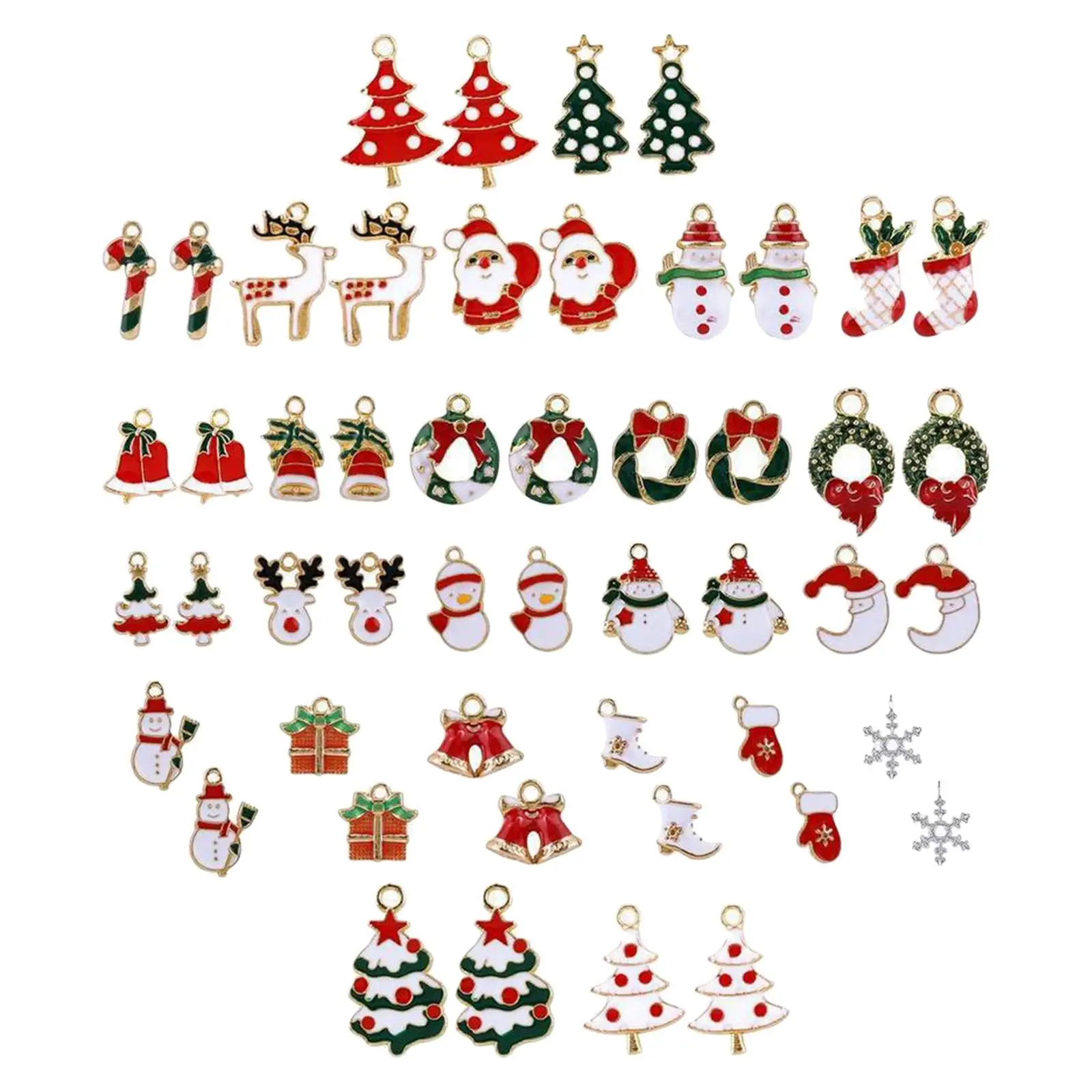 50 Christmas Charms Pendant Decorative for DIY Jewelry Making