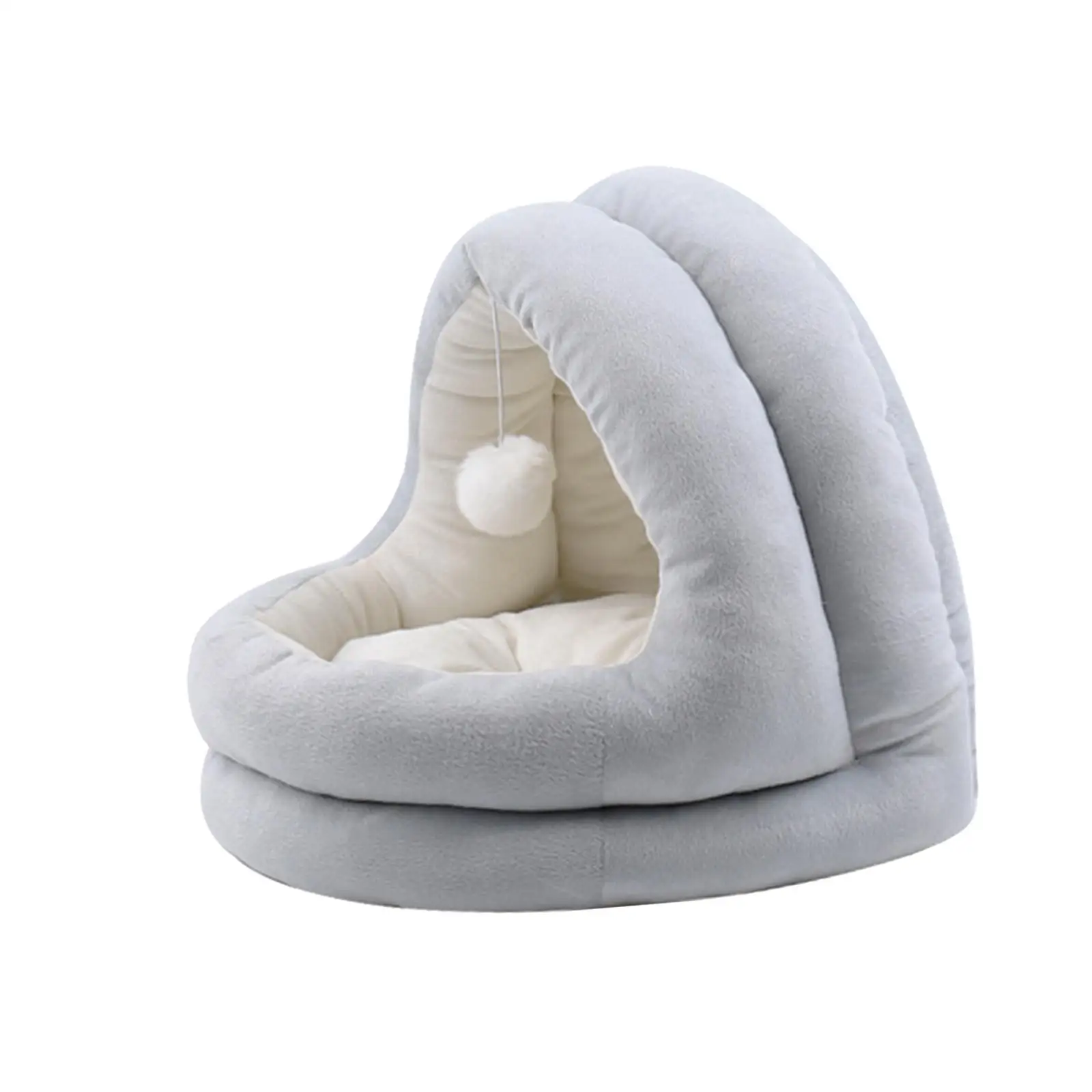 Portable Cat Bed Nest with Ball Toys Thick Pet Supplies Kennel Pad for Small Medium Dog