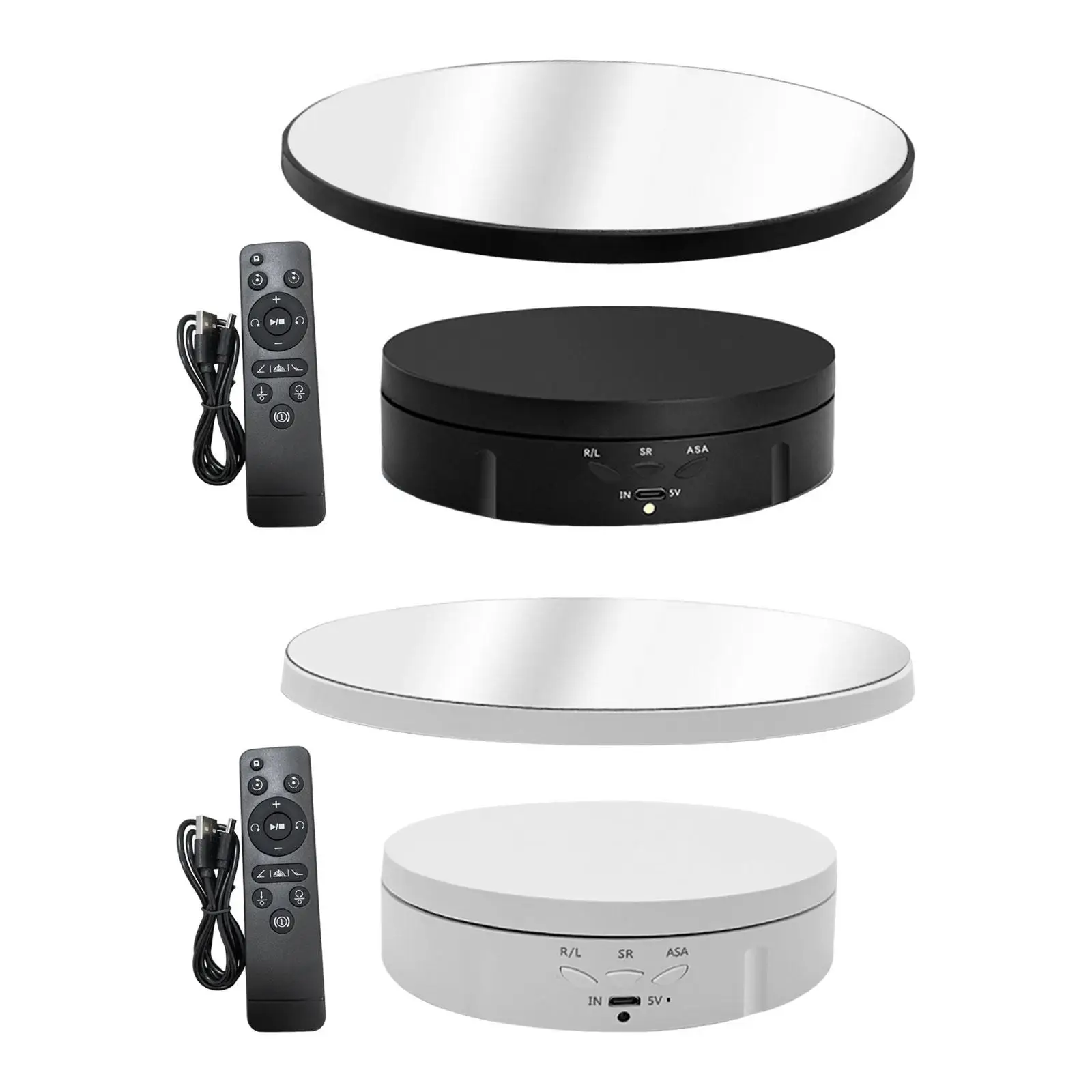 Rotating Display Stand Mirror Covered Automatic Revolving Platform 360 Degree Turntable Display Stand for Cake Model Jewelry