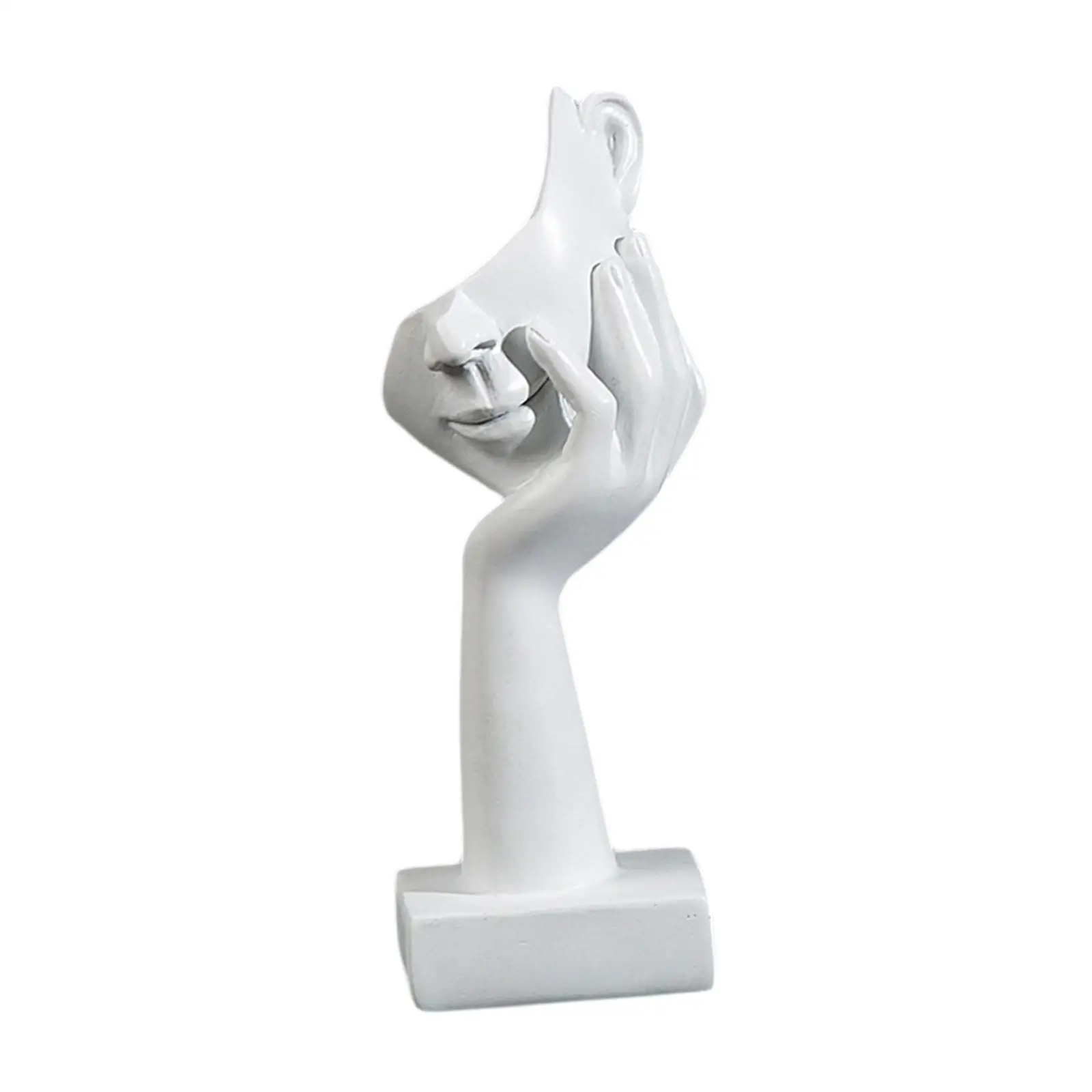 European Thinker Statue, Half Face Sculpture, Abstract Art Figurine, Artworks