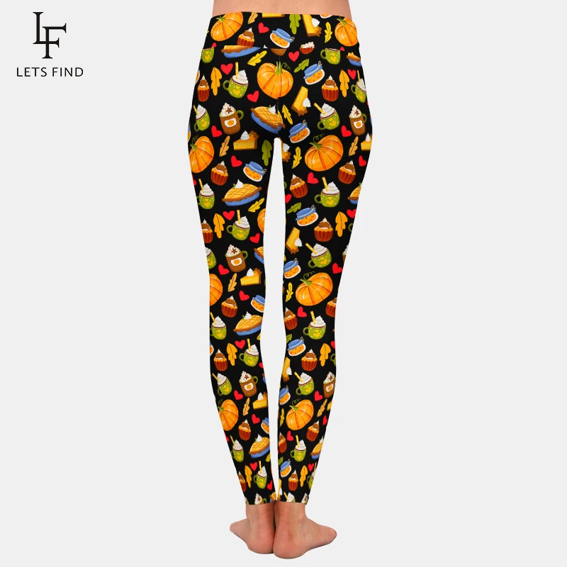 LETSFIND-leggings femininas de cintura alta, leggings estampadas