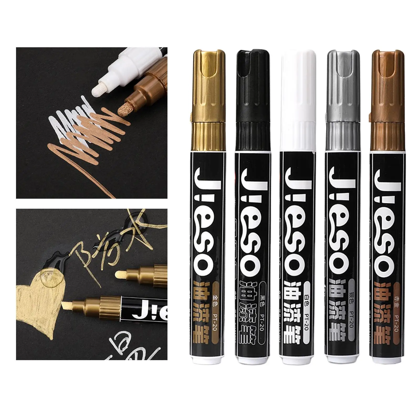 5Pc Metallic Marker Pens Paint Oil Based for DIY Planner  Painting