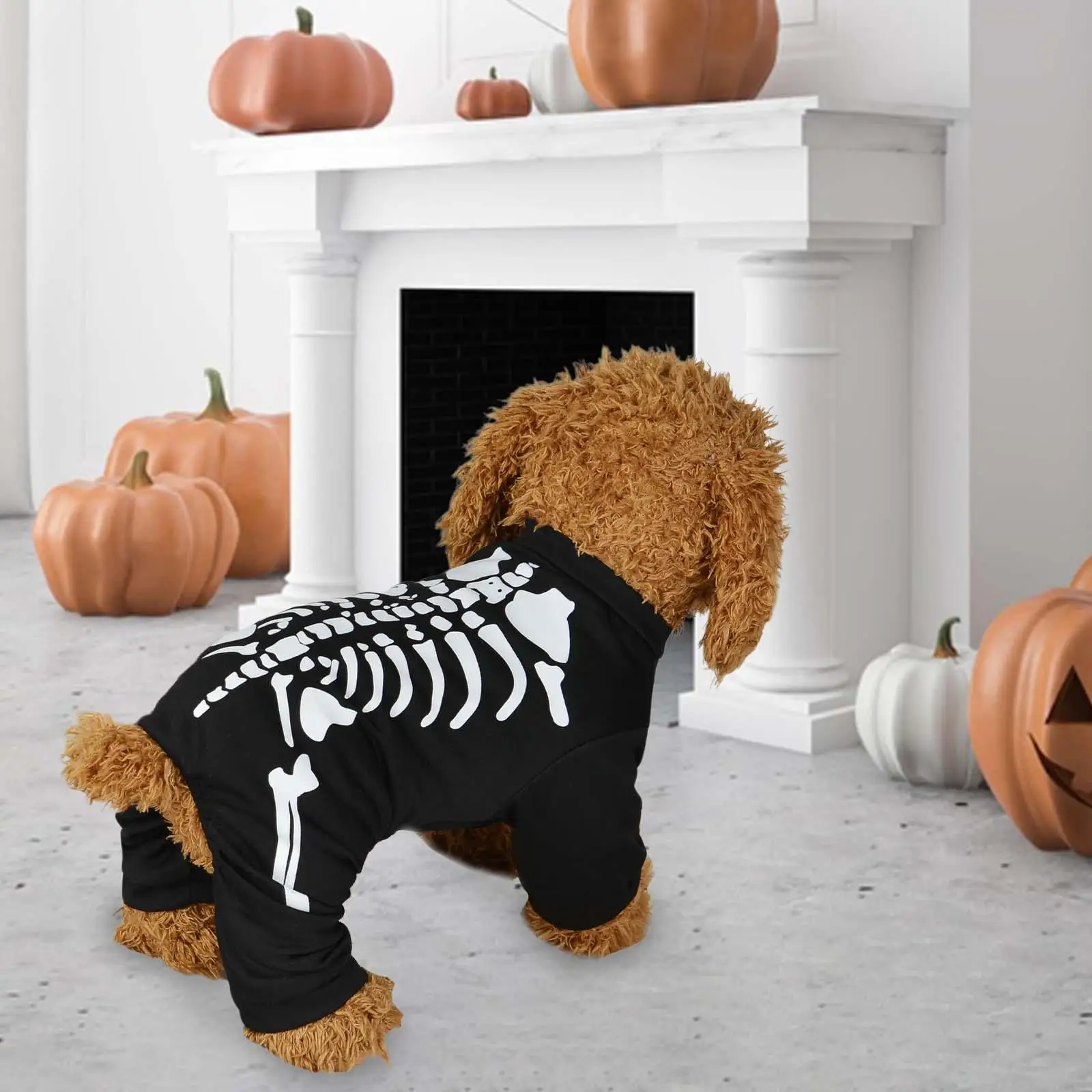 Halloween Skeleton Dog Costume Cosplay Outfit Pet Clothes Fancy Dress Pets Puppy Beauty Contests Photoshoots Props