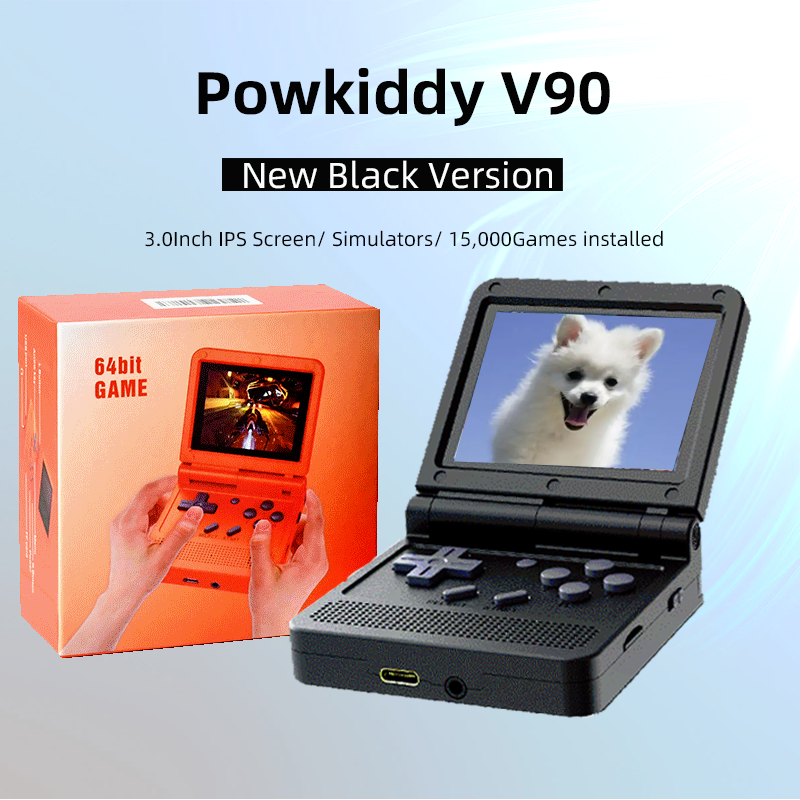 Powkiddy V90 Retro Handheld Game Console 3 Inch Ips Screen System_voghion.com