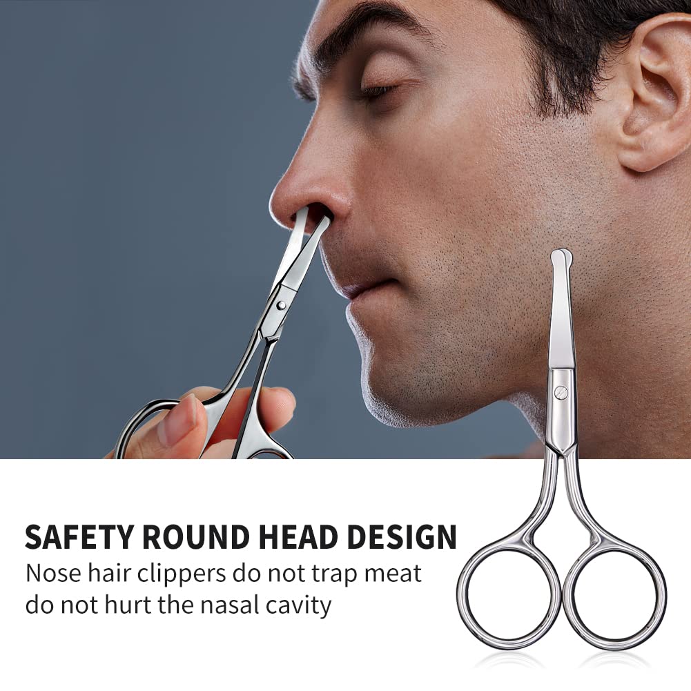 Best of Facial Hair Scissors Rounded Tip Small Shears Safety Nose Ear Eyebrow Moustache Trimming Kit For Men Women Personal Grooming Reviews & Tips - Image 4