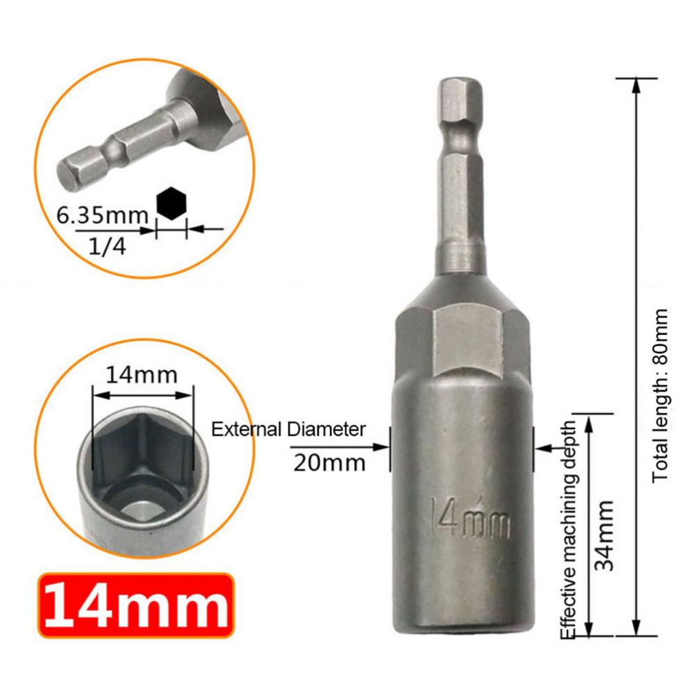 6mm-19mm vertiefen innere Sechs kant hülse elektrische Bohr hülse pneumatischer Innen sechs kant kopf für Muttern schlüssel Handwerkzeuge Elektro schrauber – Detail 13