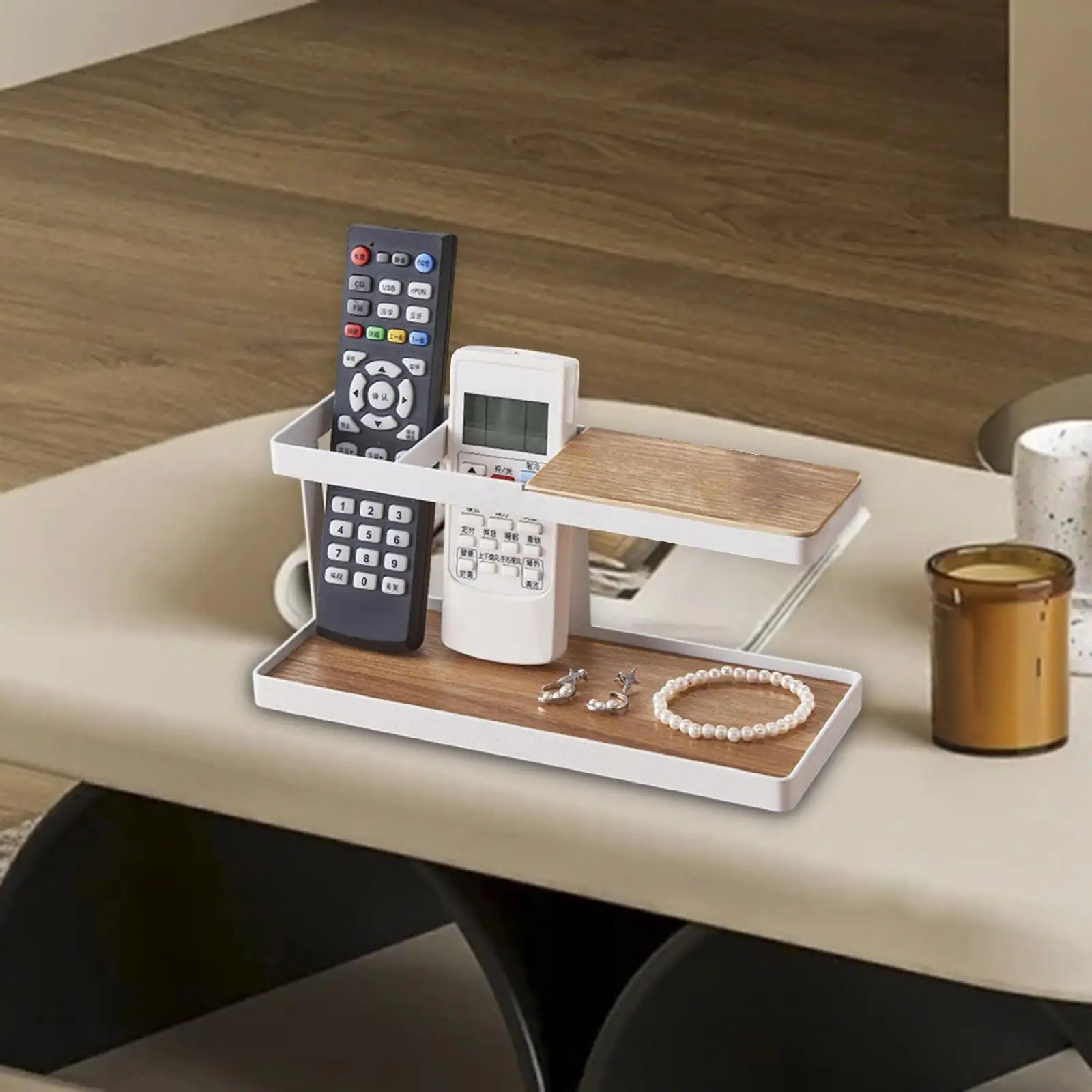 Remote Control Storage Holder Divider Desktop Multifunctional Phone Holder Free Stand for Living Room Office Sitting Room Brush