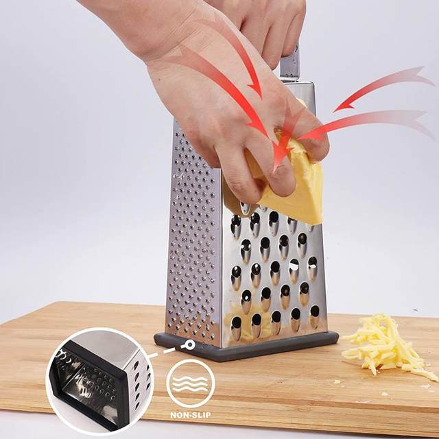 Cheese Grater with Garlic Crusher - Box Grater Cheese Shredder - Cheese  Grater with Handle - Graters for Kitchen Stainless Steel Food Grater -  Garlic Mincer Tool and Vegetable Peeler - Yahoo Shopping