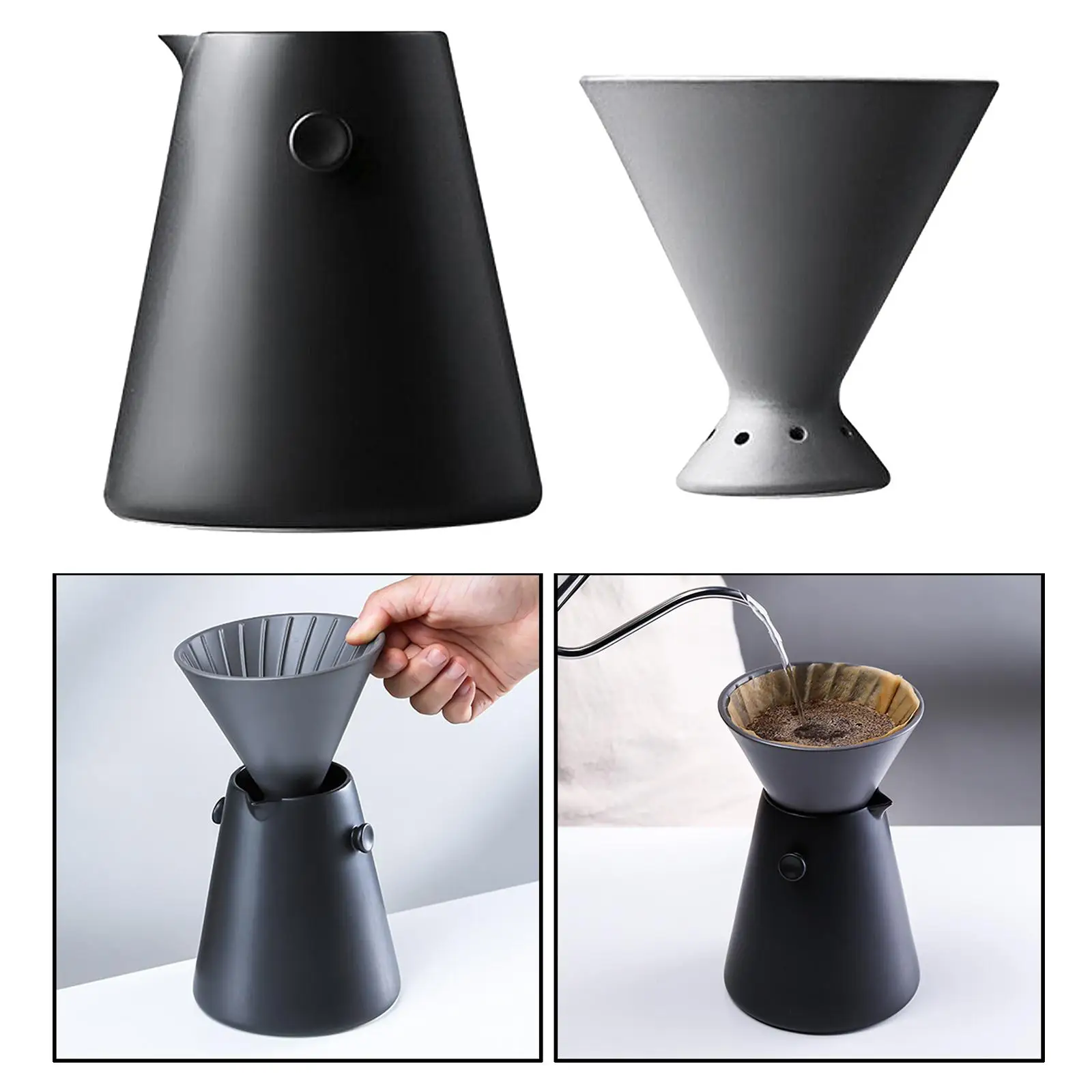 Household Hand Drip Coffee Pour Over Coffee Maker Anti-drip Water Storage Tank Design