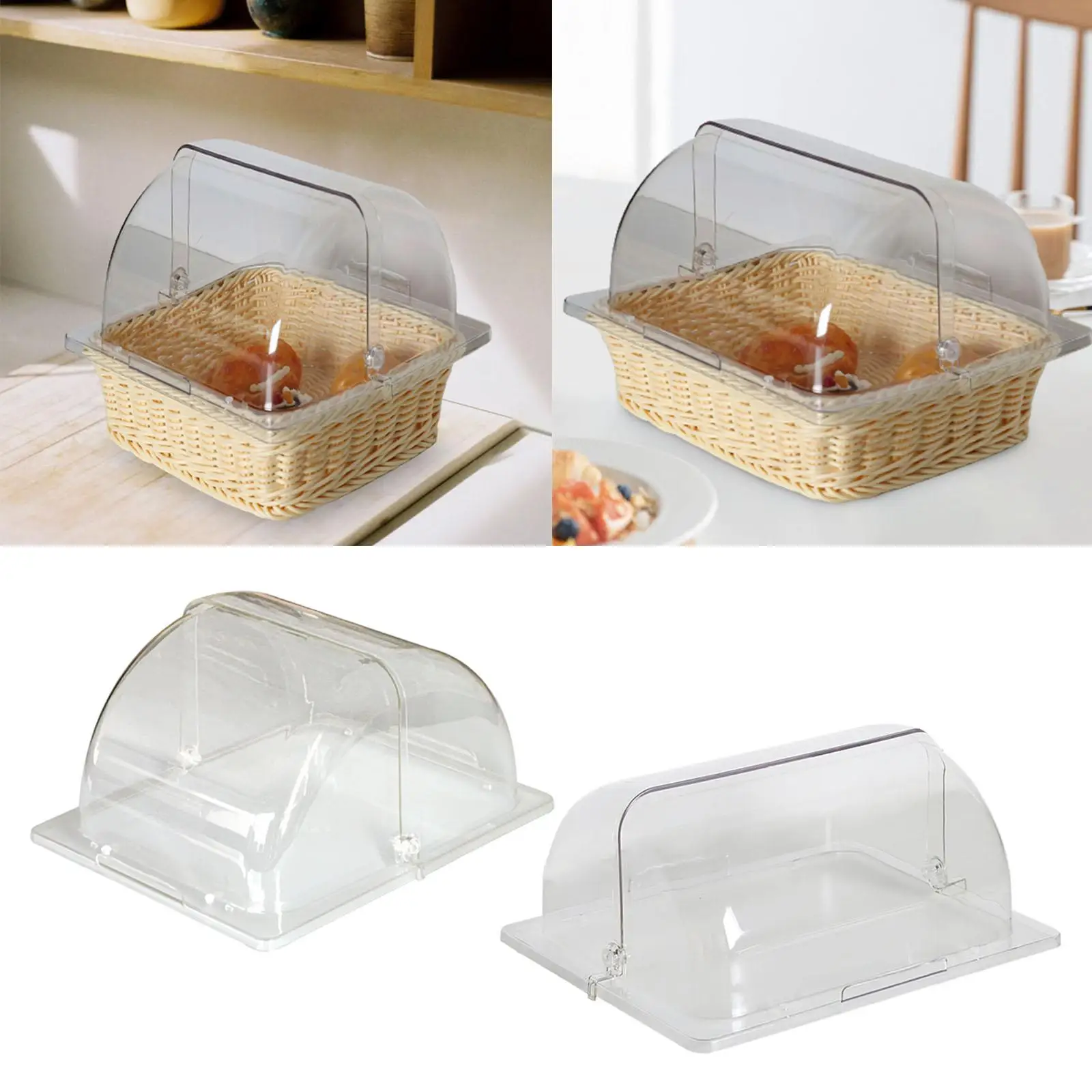 Food Cover Rectangular Clear Baking Accessories Protector Lid PC Plastic Pastry Cover for Home Weddings Bakery Countertop Cheese