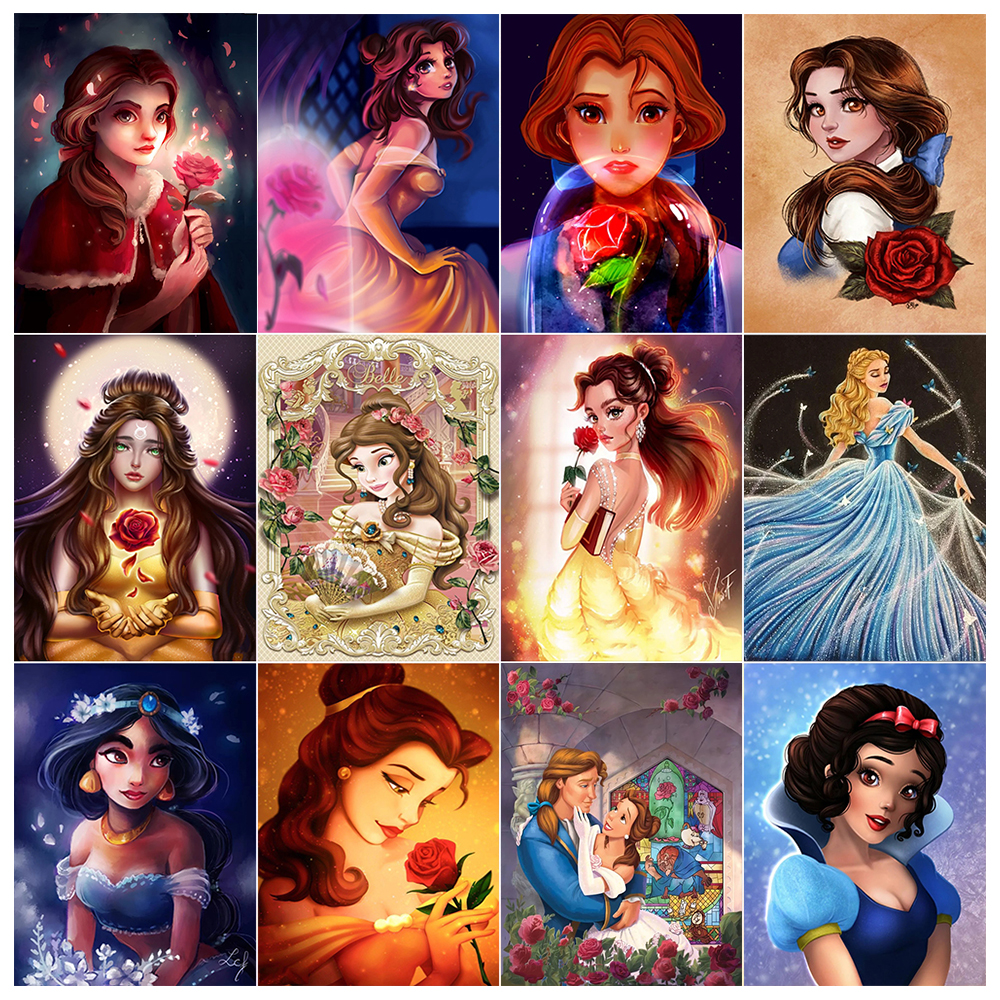 Disney 5D Diamond Painting Diamond Embroidery DIY Anime Princess Series  Cross Stitch Kits Mosaic Home Decor | AliExpress