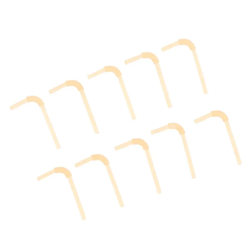 10 Pieces Plastic Sucker Sipping Straws for 1:12 Dollhouse Dining Room Accs