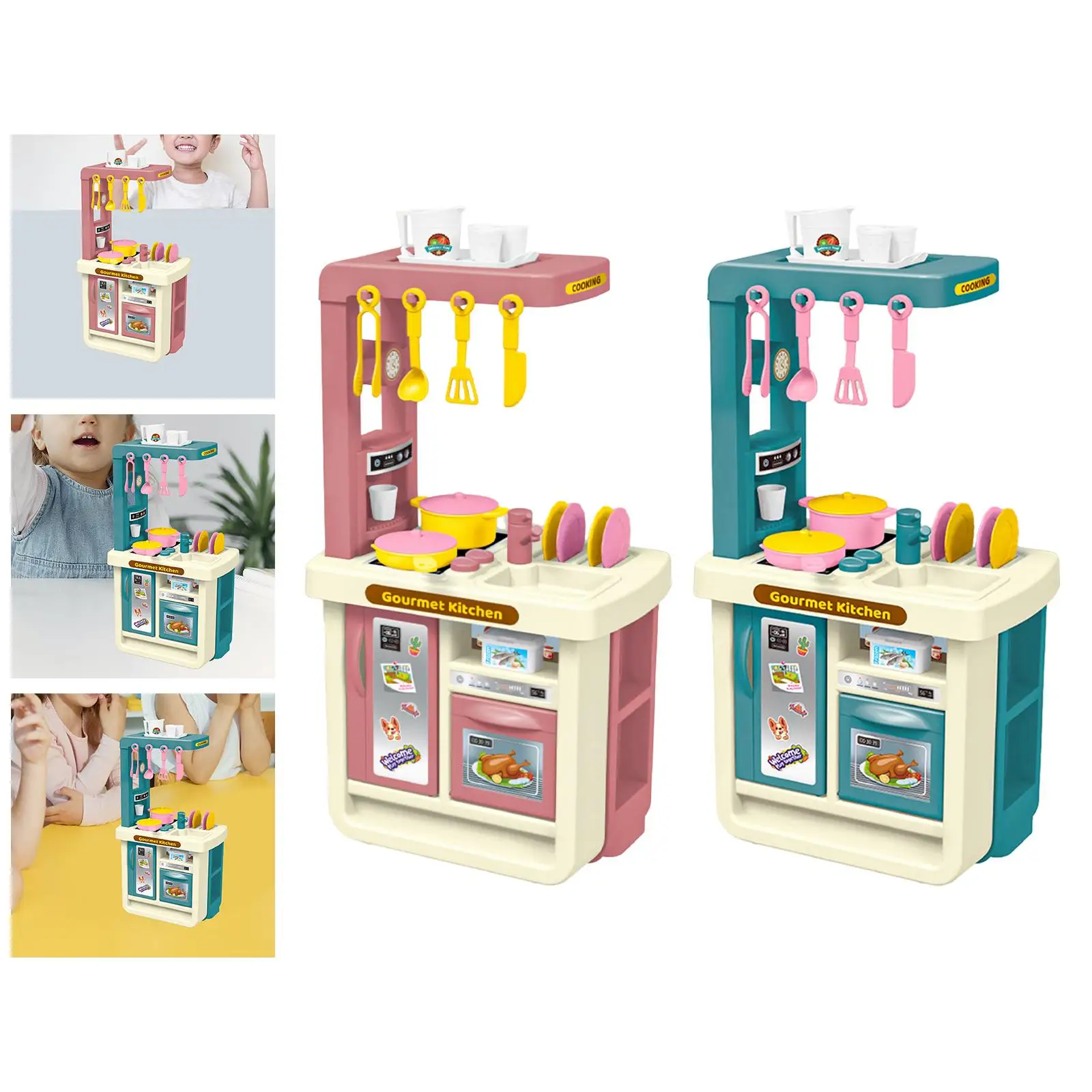 43 Pieces Kitchen Playset Toy Educational for Dollhouse Party Favor Outdoor