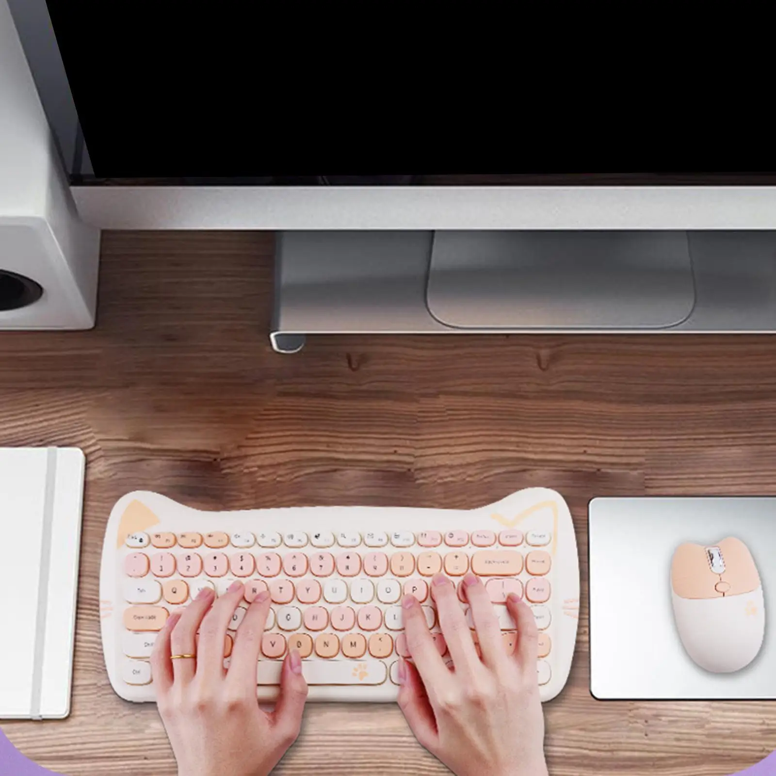 Cute 2.4G Gaming Keyboard Mouse Set 84 Keys Laptop for Windows 7 Mac OS x