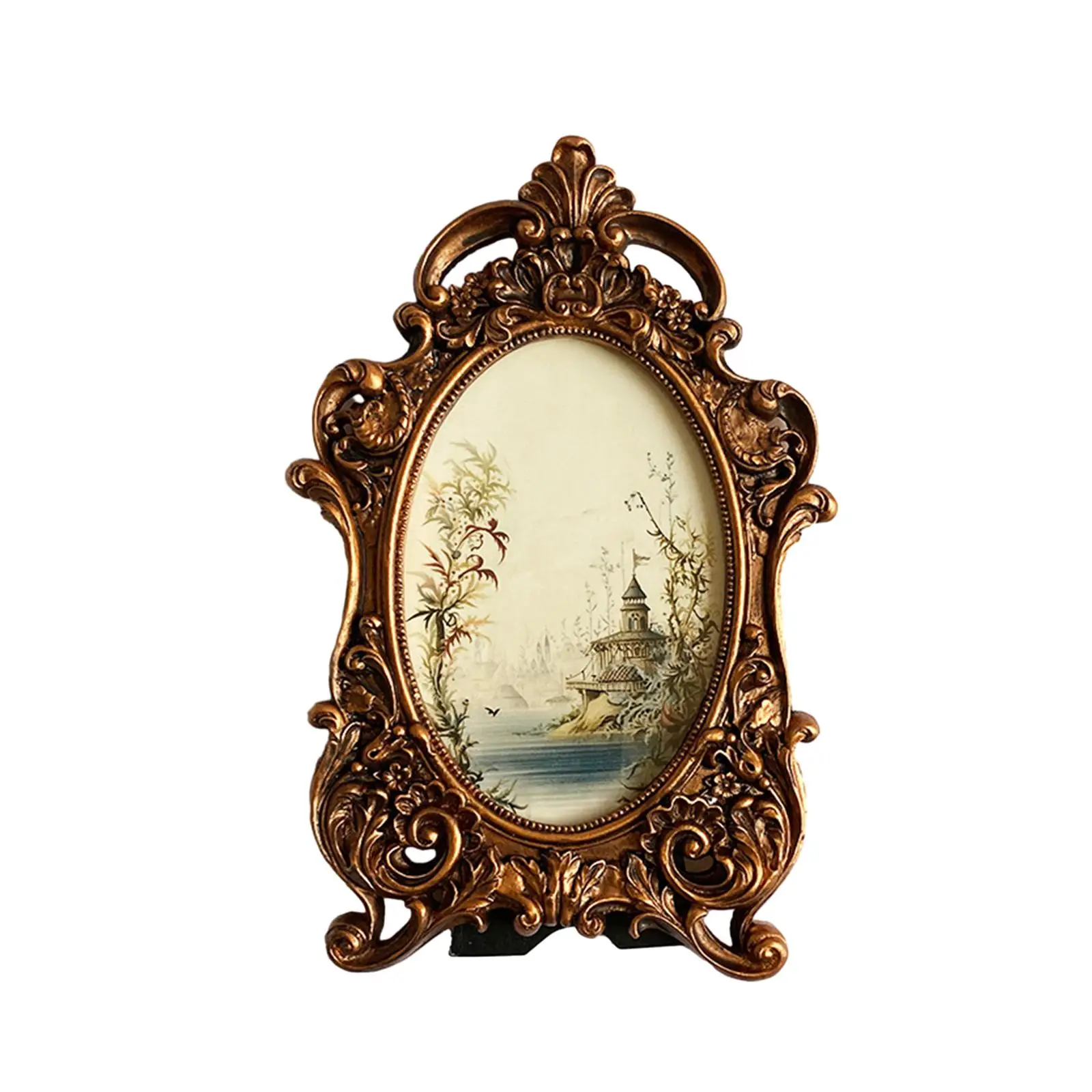 Vintage Picture Frame Decorative Photo Holder Antique Resin Photo Gallery Art Photo Picture Holder for Hallway Table Decoration