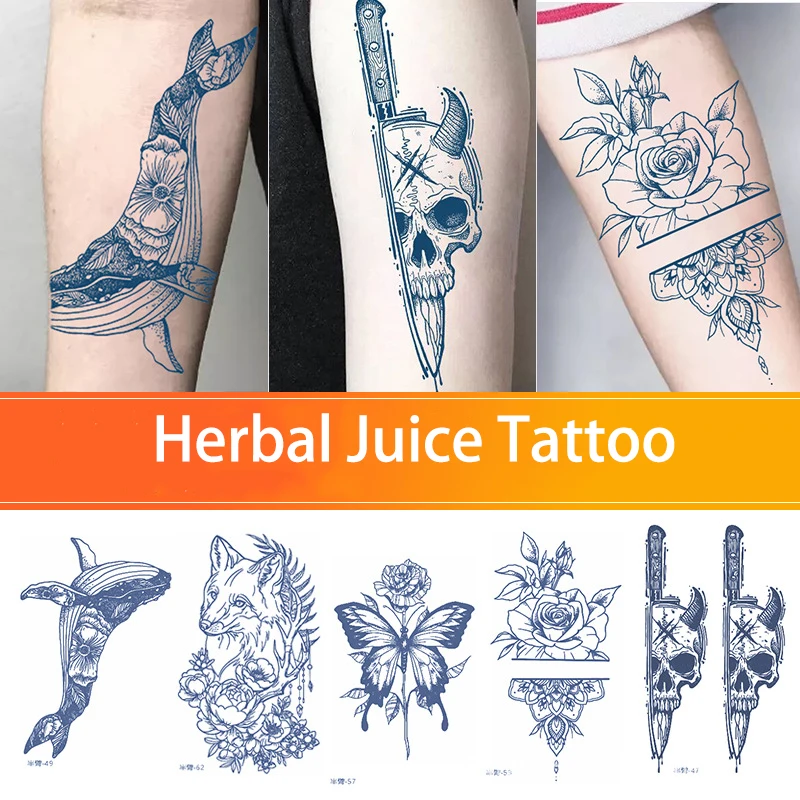 Best of Body Art Tattoo Stickers Herbal Juice Tattoo Half Arm Leg Arm Waterproof Fake Tattoo That Lasts 15 Days Reviews & Tips