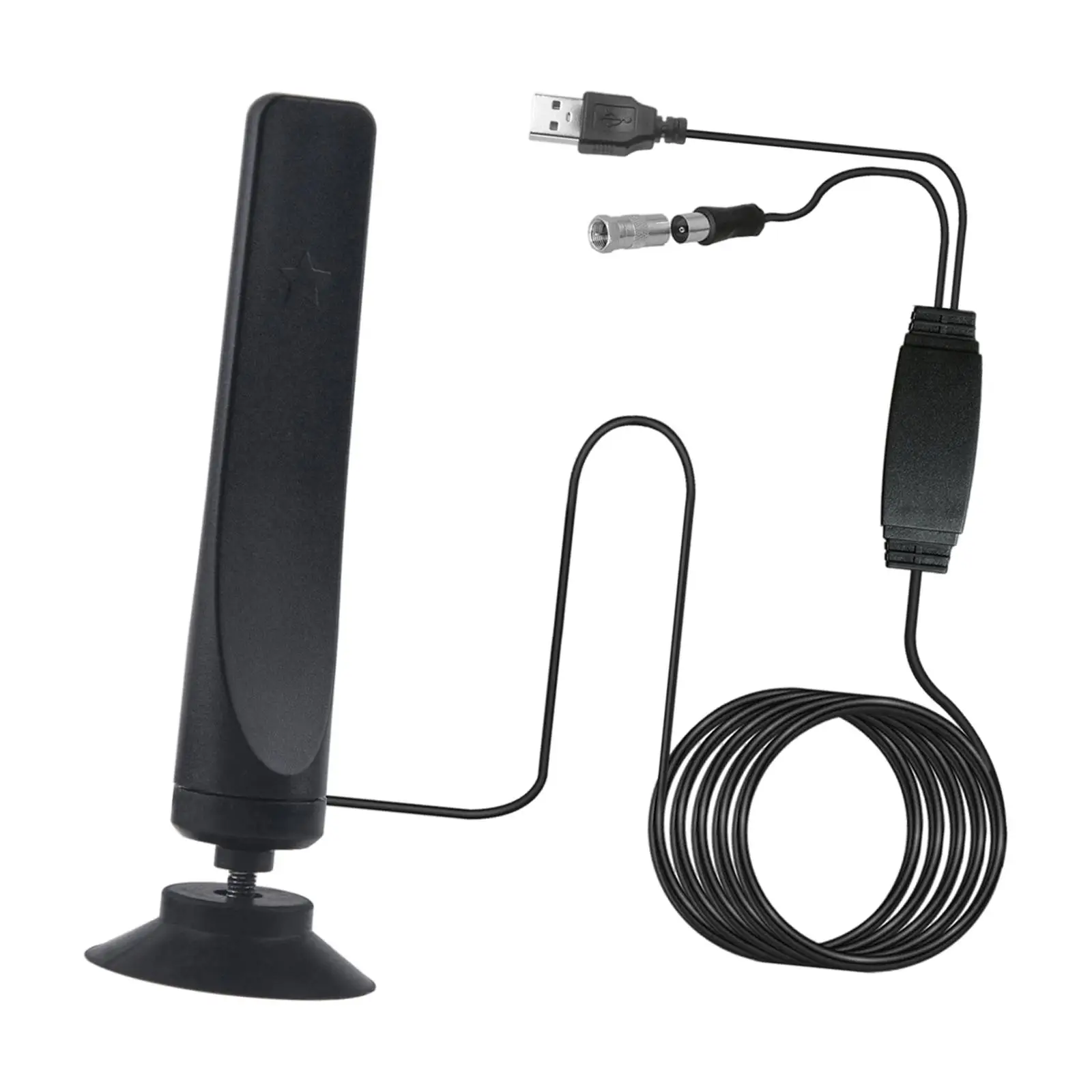 Indoor  Antenna Detachable 1080P F Head with Amplifier for -T2 Digital Signal Receiver 9.8ft Coax Cable Easy to Install