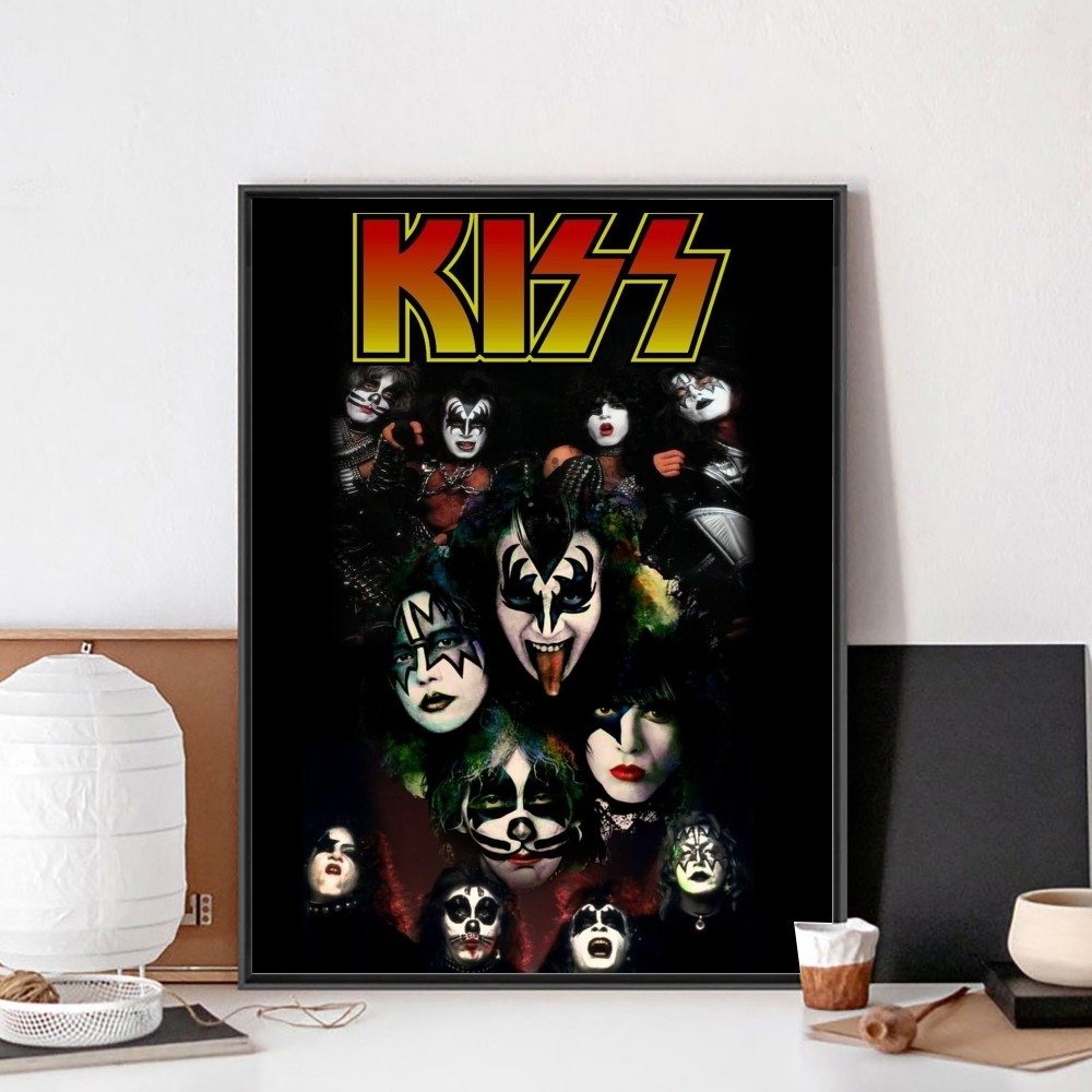 Description Picture 6 of itemRock Band Kiss Kraft Poster No Framed Poster Kraft Club Bar Paper Vintage Poster Wall Art Painting Bedroom Study Stickers
