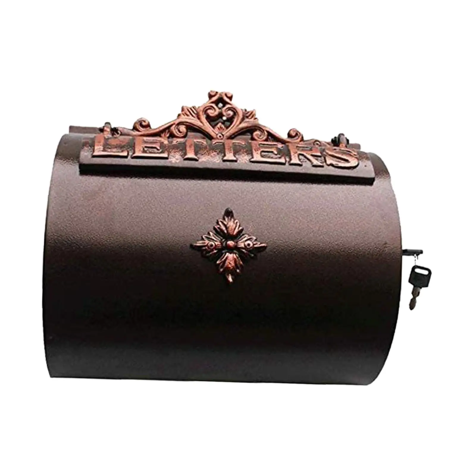 Vintage Cast Iron Locking Mailbox Decorative Lock Mailbox with Lock Villa Outdoor Letter Box Metal Wall Mounted Mailbox