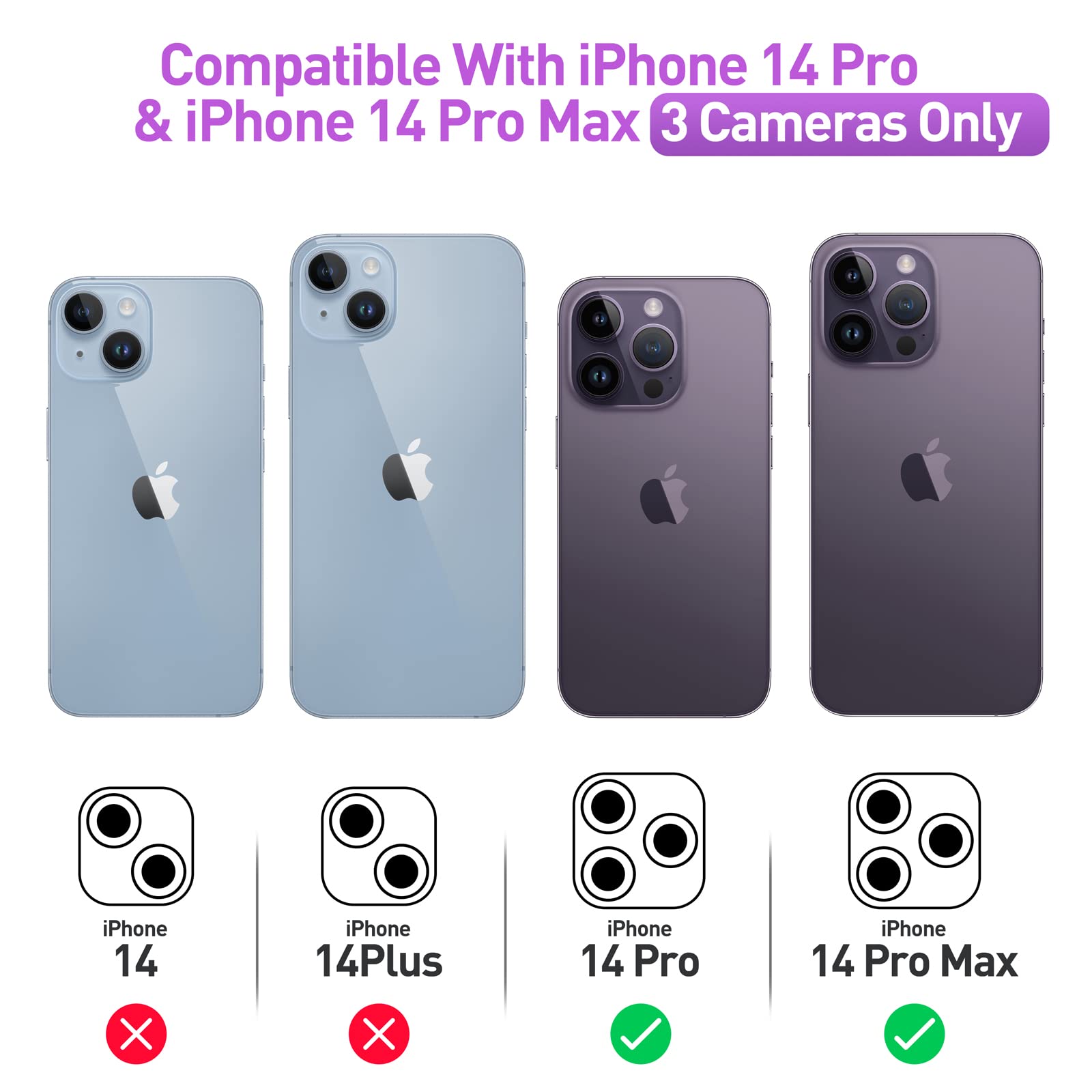 Защита объектива камеры совместима с iPhone 14 Pro Max 6,7 дюйма и iPhone  15 14 13 12 Pro 6,1 дюйма Ultra HD не влияет на ночь | AliExpress