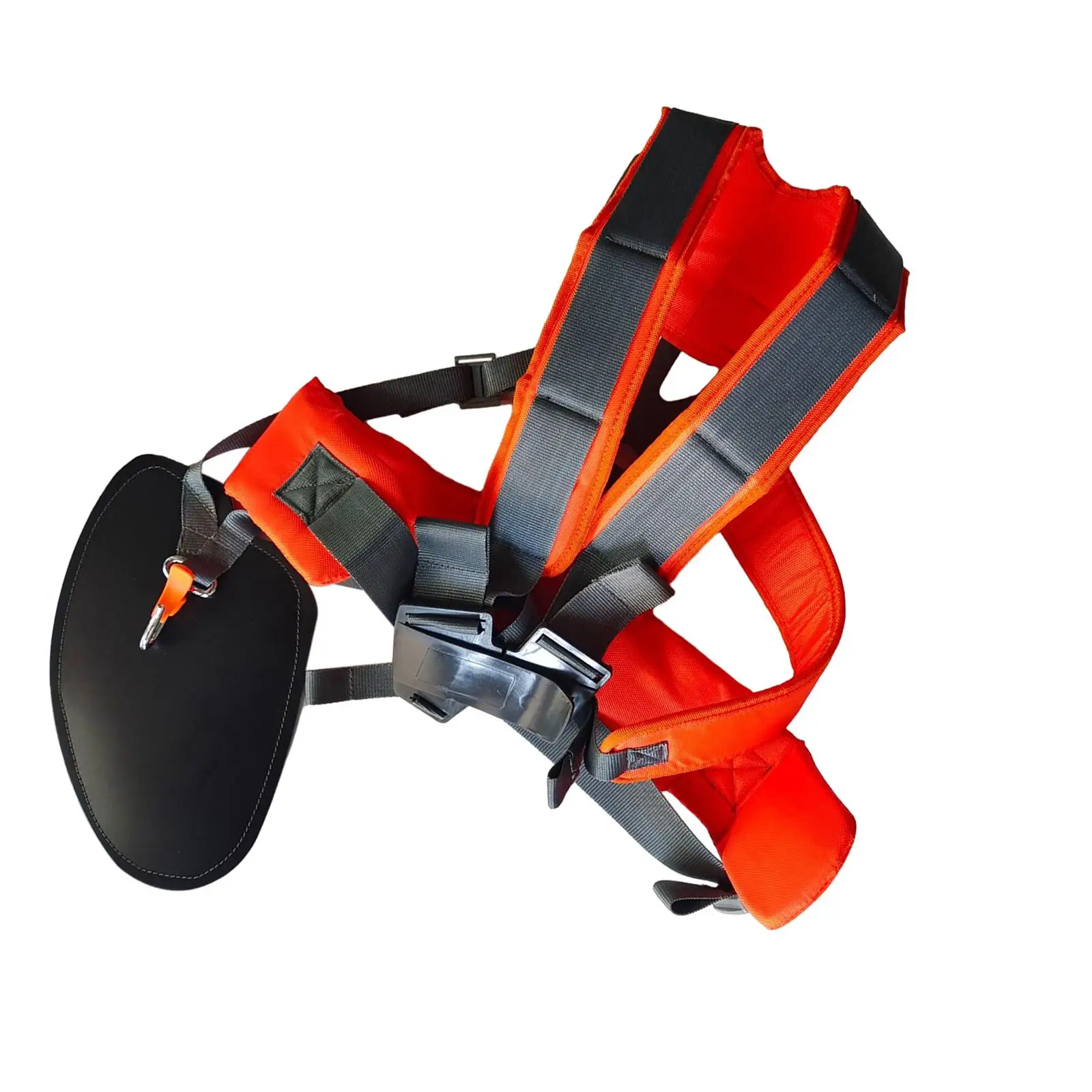 Universal Lawn Trimmer Mower Double Shoulder Strap Orange and Gray Convenient to Wear Oxford Cloth for Agricultural Tool Durable