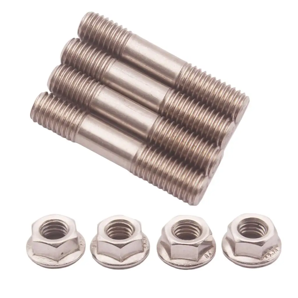  304  M8X1.25 Stud & Flange Nuts for T25 Exhaust System