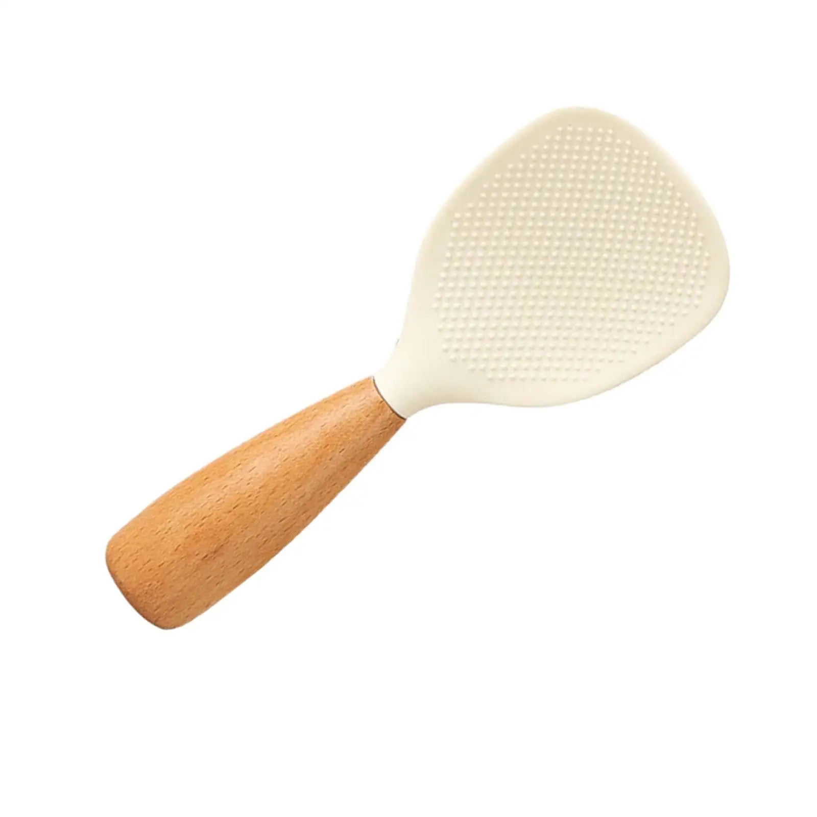 Silicone Rice Spoon with Wood Handle Reusable Nonstick Rice Spatula for Sushi Rice Home Mashed Potato Kitchen Gadgets