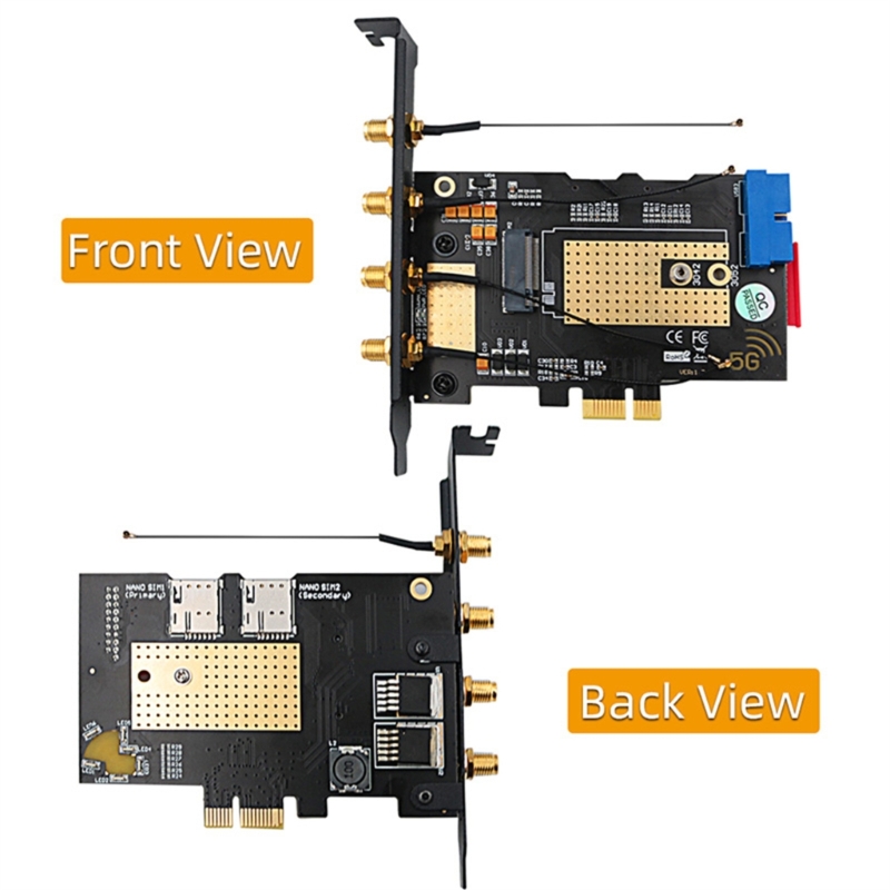 Interface 5G- WWAN Card Adapter Network Card with 4 Antennas NANO SIM-Slot