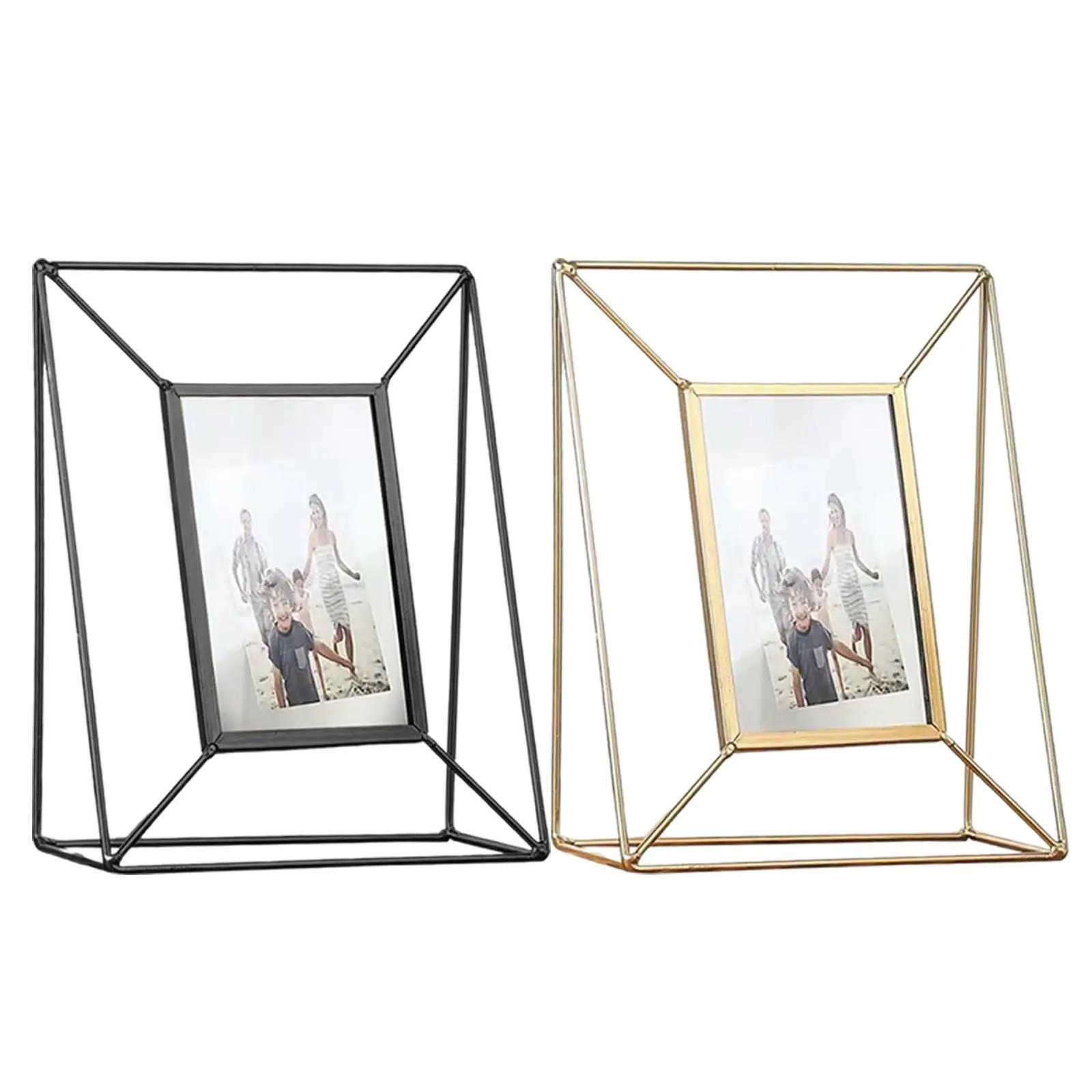 6 inch Tabletop Photo Display Picture  Metal for Living Room Bedroom  Decoration Unique Appearance Easy Mounting Rectangle