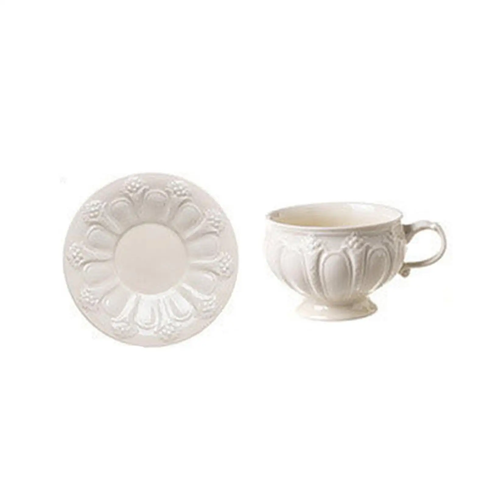 Ceramic Coffee Cup Mug Retro Birthday Gifts Tea Cup and Saucer Set for Coffee