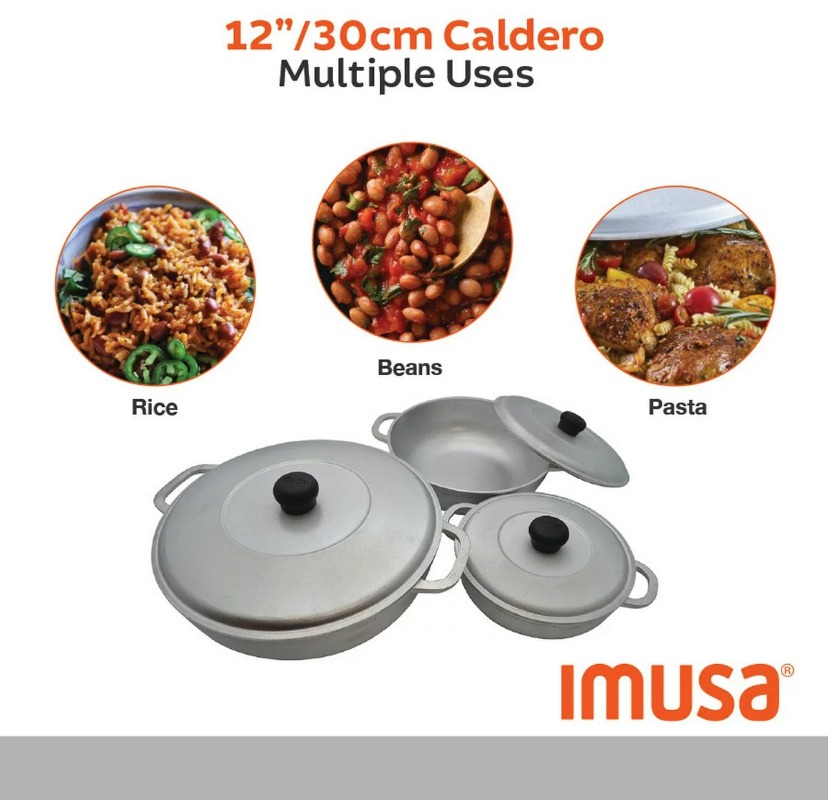 Description Picture 4 of itemImusa 3Pieces Colombian Cast Aluminum Caldero or Dutch Oven Set with Lid