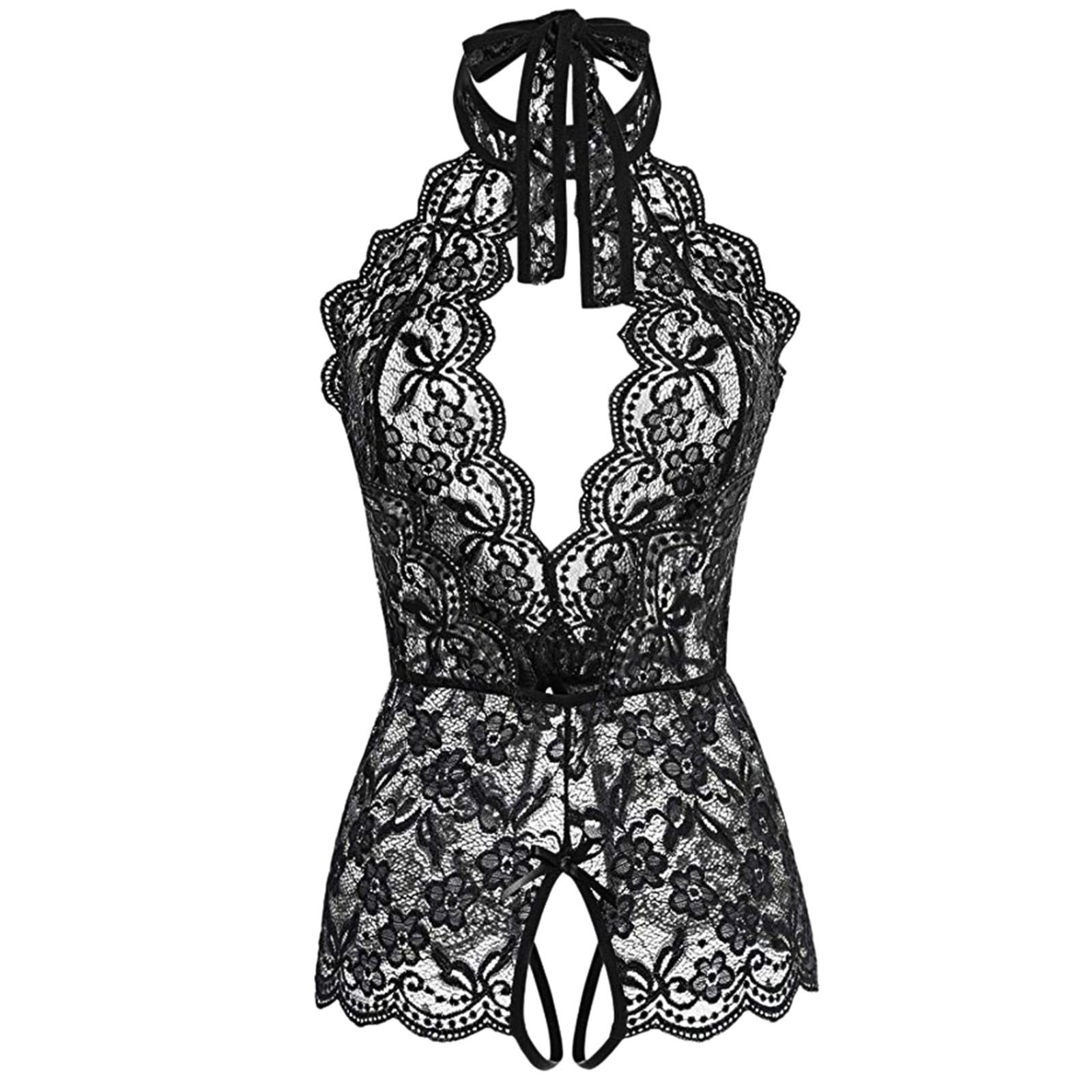 One Piece Teddy Bodysuit Women Sex Open Bra Crotchless Underwear Transparent Lingerie Lenceria Erotic Mujer Sexi Body Suit