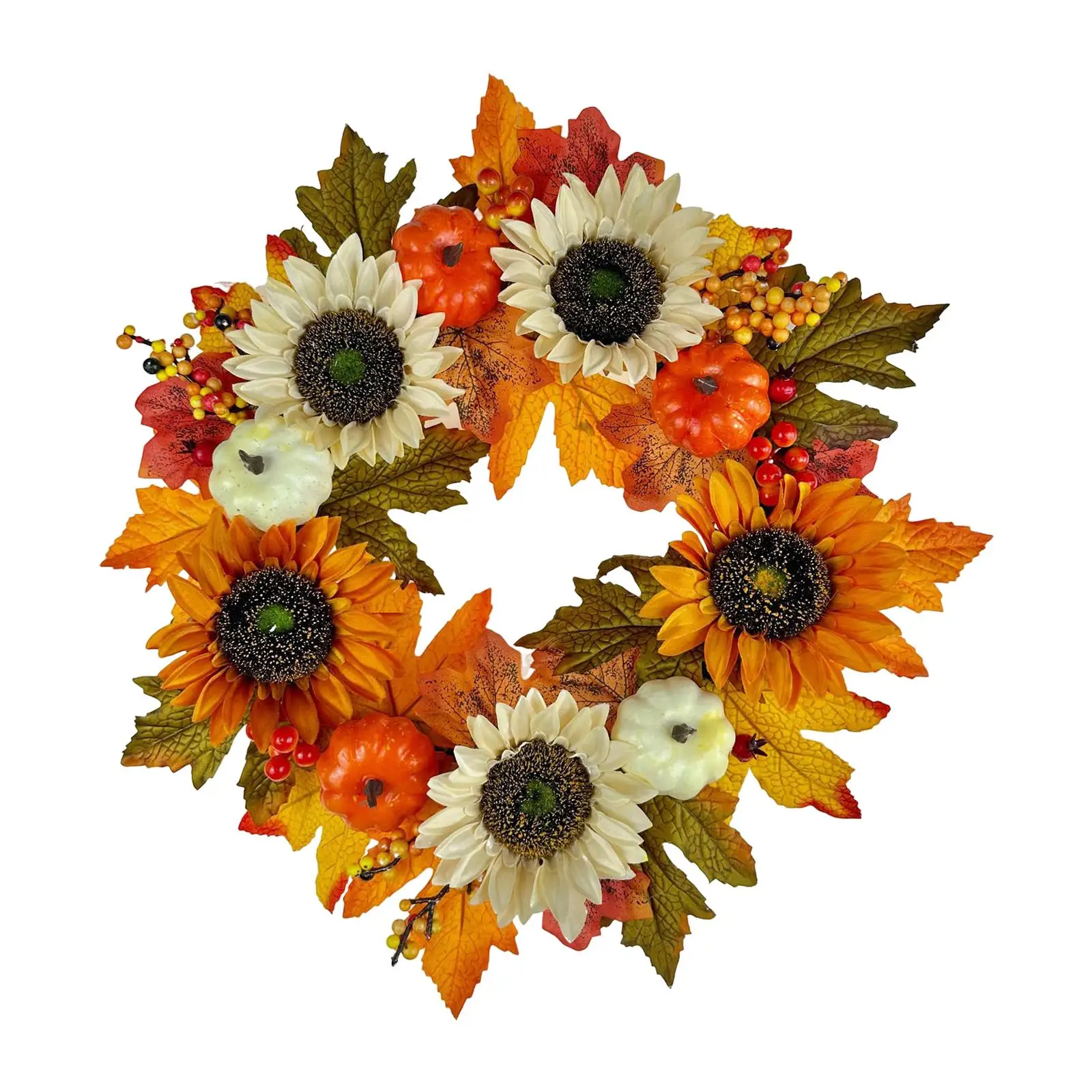 Garland 17 inch Fall Decor Wreath for Front Door for Fireplace Fall Festival