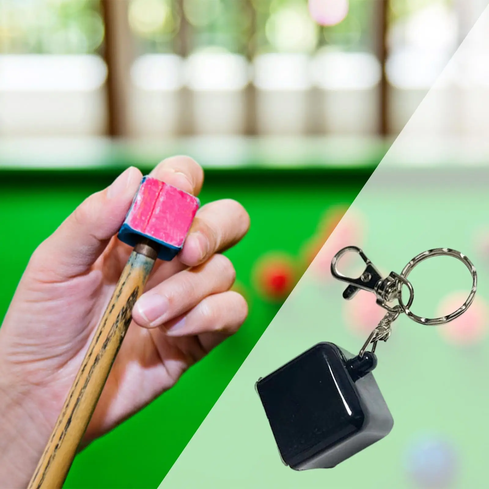 Billiards Snooker Pool Cue Chalk Holder Easy to Carry with Table Ball Keychains Durable for Pocket Chalkers Billiards Players