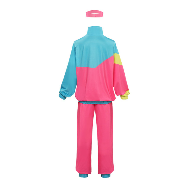 Jaren 80 outfit voor dames en heren, jaren 80 en 90 kostuum, trainingspak, jas, broek, feestaccessoires, retro pak, carnavalskostuum voor heren, geel, S Jaren 80 outfit voor dames en heren, jaren 80 en 90 kostuum, trainingspak, jas, broek, feestaccessoires, retro pak, carnavalskostuum voor heren, geel, S