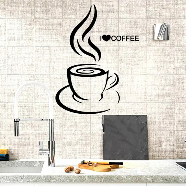 9 styles Coffee Wall Stickers for Kitchen Decorative Stickers Vinyl Wall  Decals DIY Stickers Home Decor Dining Room Shop Bar - AliExpress