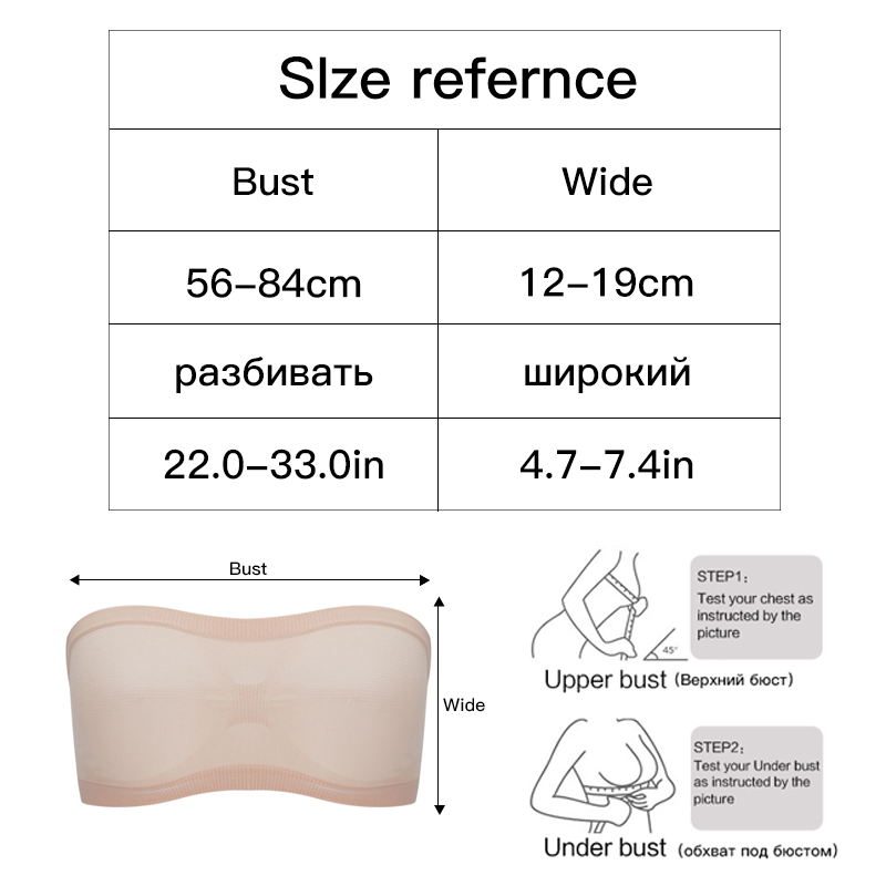 Description Picture 2 of itemBreathable Mesh Tube Bra Strapless Crop Tops Women Sexy Bralette Shouderless Bandeau Female No Padded Underwear Seamless Tank