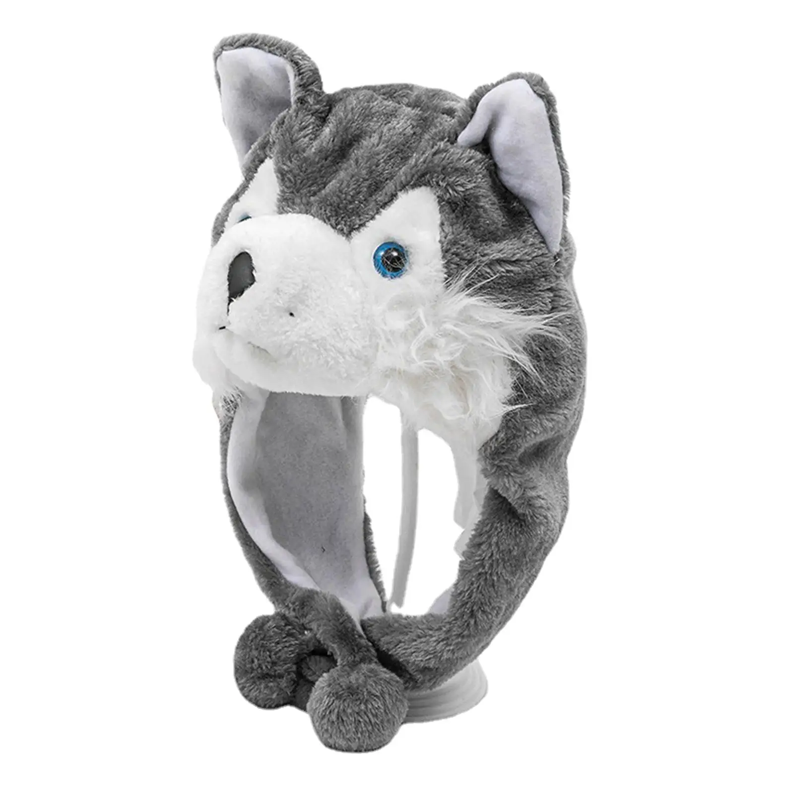 Cute Plush Animal Winter Hat Fancy Dress Halloween Costume Headgear Husky Beanie for Photo Prop Accessories Unisex Kids Cosplay
