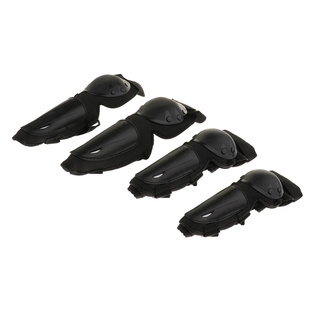 4Pieces Adult Elbow Knee Shin Guard Pads  for Motorcycle Bike