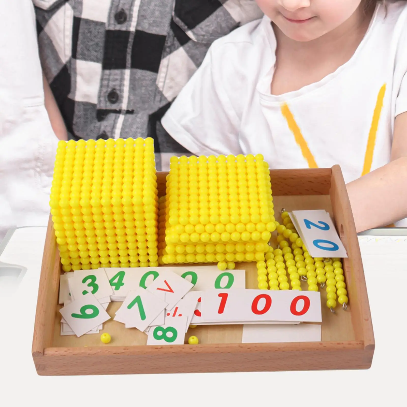 Montessori Math Beads Materials Mathematics Aids Math Toys Bank Board Game for Toddlers