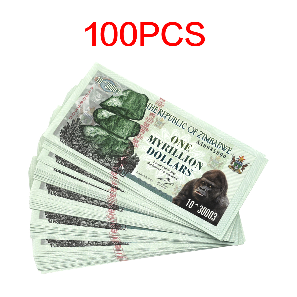 짐바브웨달러 100 개상자 몰릴리언 달러 오랑우탄 패턴과 워터 마크 돈 Uncurrent 지폐 - G마켓 모바일