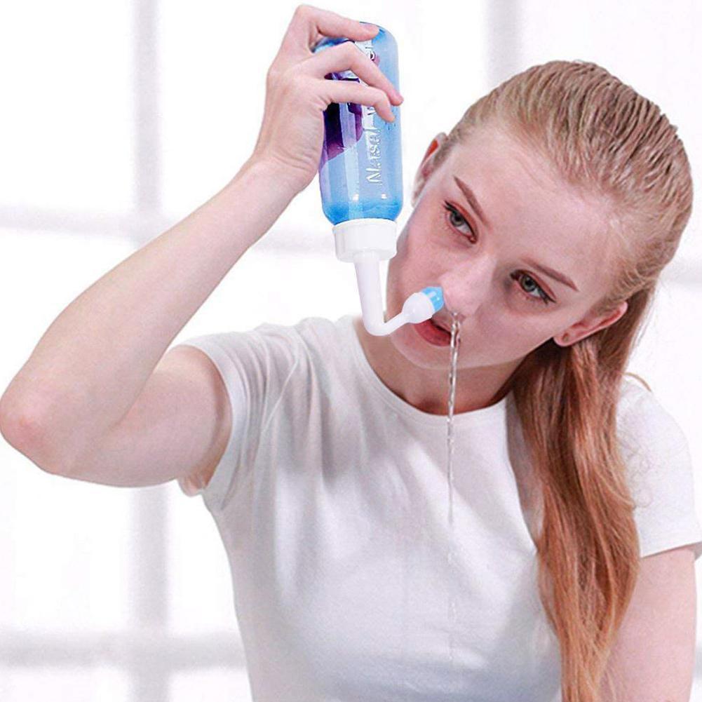 Best of 300mL Nose Nasal Wash System Pot Sinus Allergies Relief Neti New Adults Blue Practical Rinse Children Bottle Plastic Equipm M3X5 Reviews & Tips