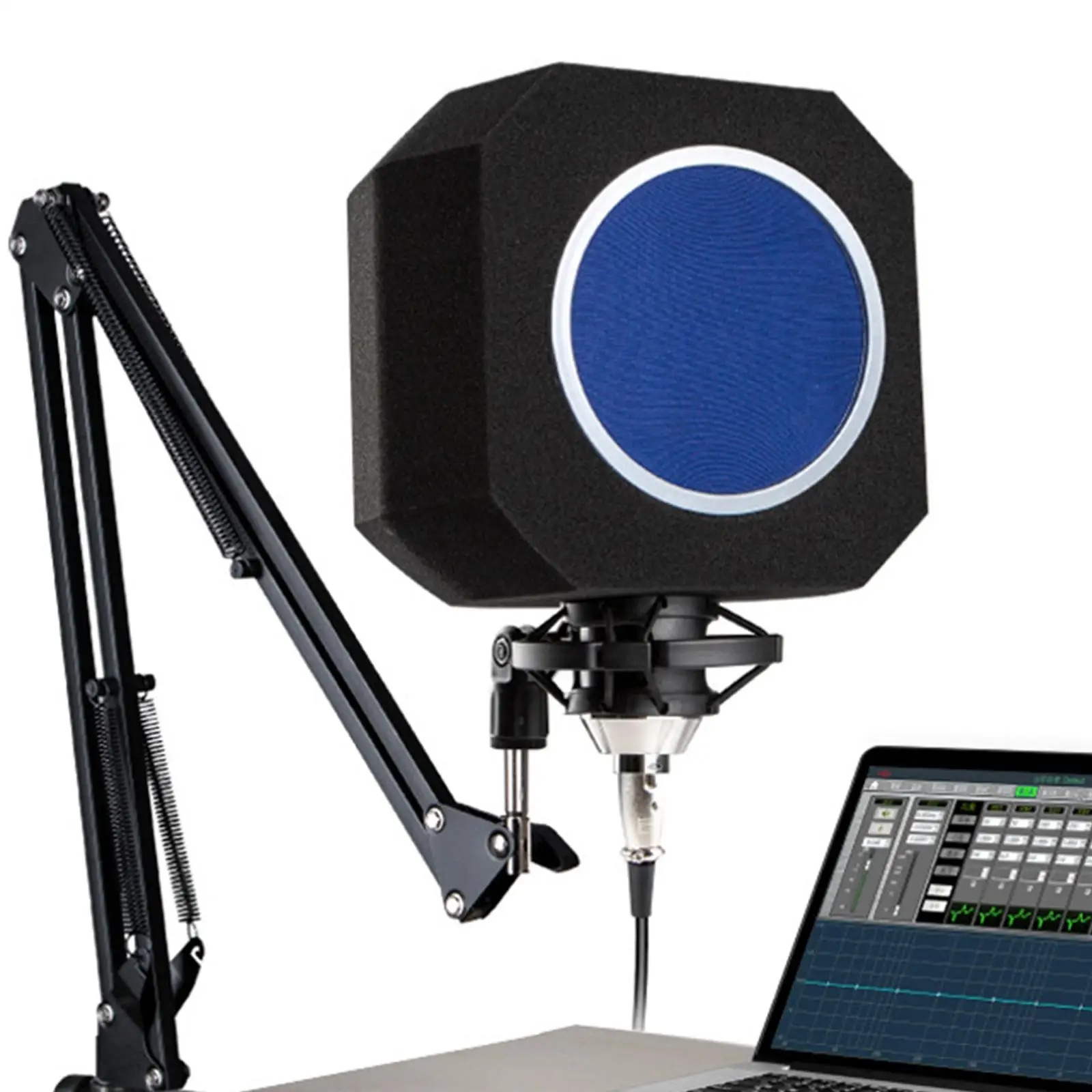 Microphone Sponge Portable Professional Microphone Wind Screen Sound-Absorbing Reflection Filter for Studio Recording
